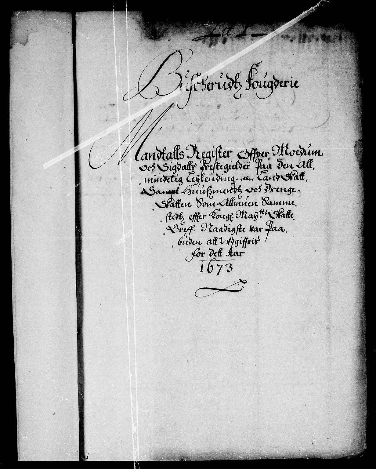 Rentekammeret inntil 1814, Reviderte regnskaper, Stiftamtstueregnskaper, Landkommissariatet på Akershus og Akershus stiftamt, AV/RA-EA-5869/R/Rb/L0089: Akershus stiftamt, 1673