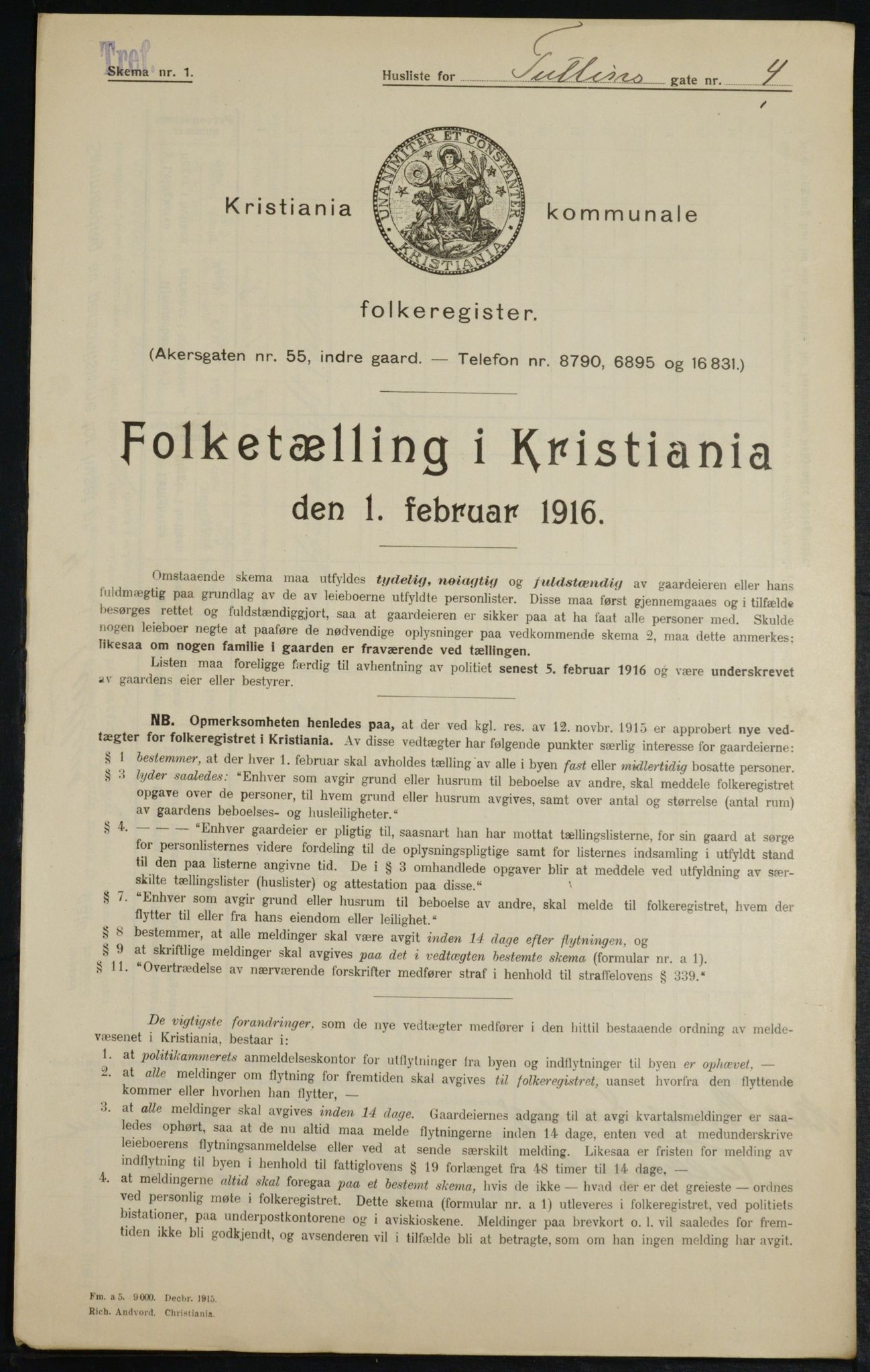 OBA, Municipal Census 1916 for Kristiania, 1916, p. 120550