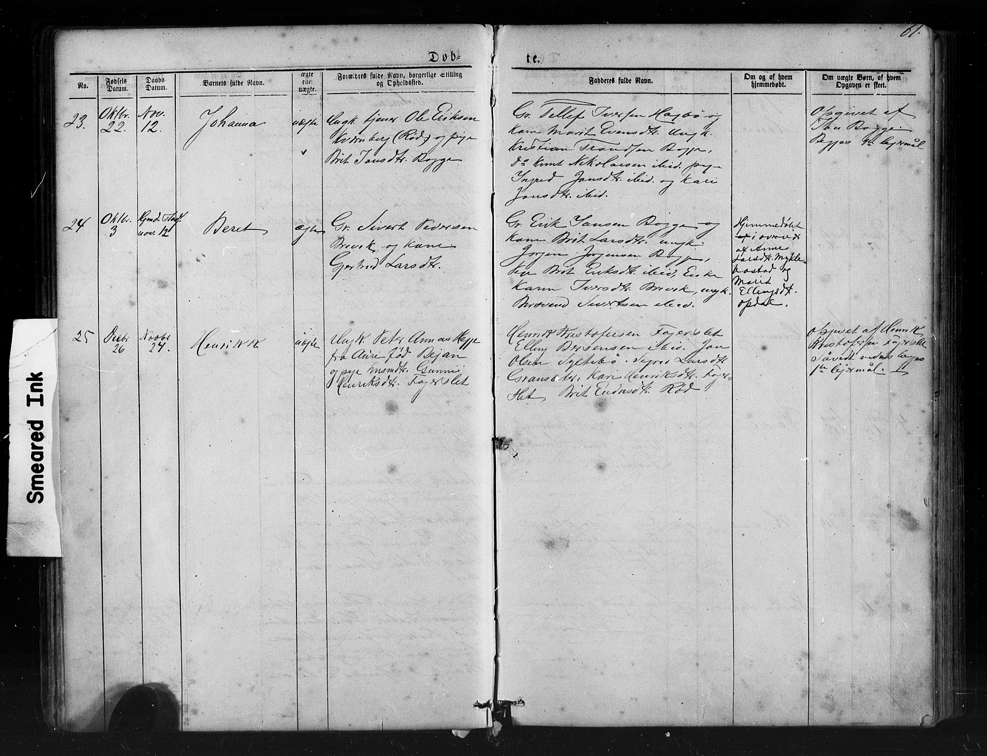 Ministerialprotokoller, klokkerbøker og fødselsregistre - Møre og Romsdal, SAT/A-1454/552/L0638: Parish register (copy) no. 552C01, 1867-1902, p. 61