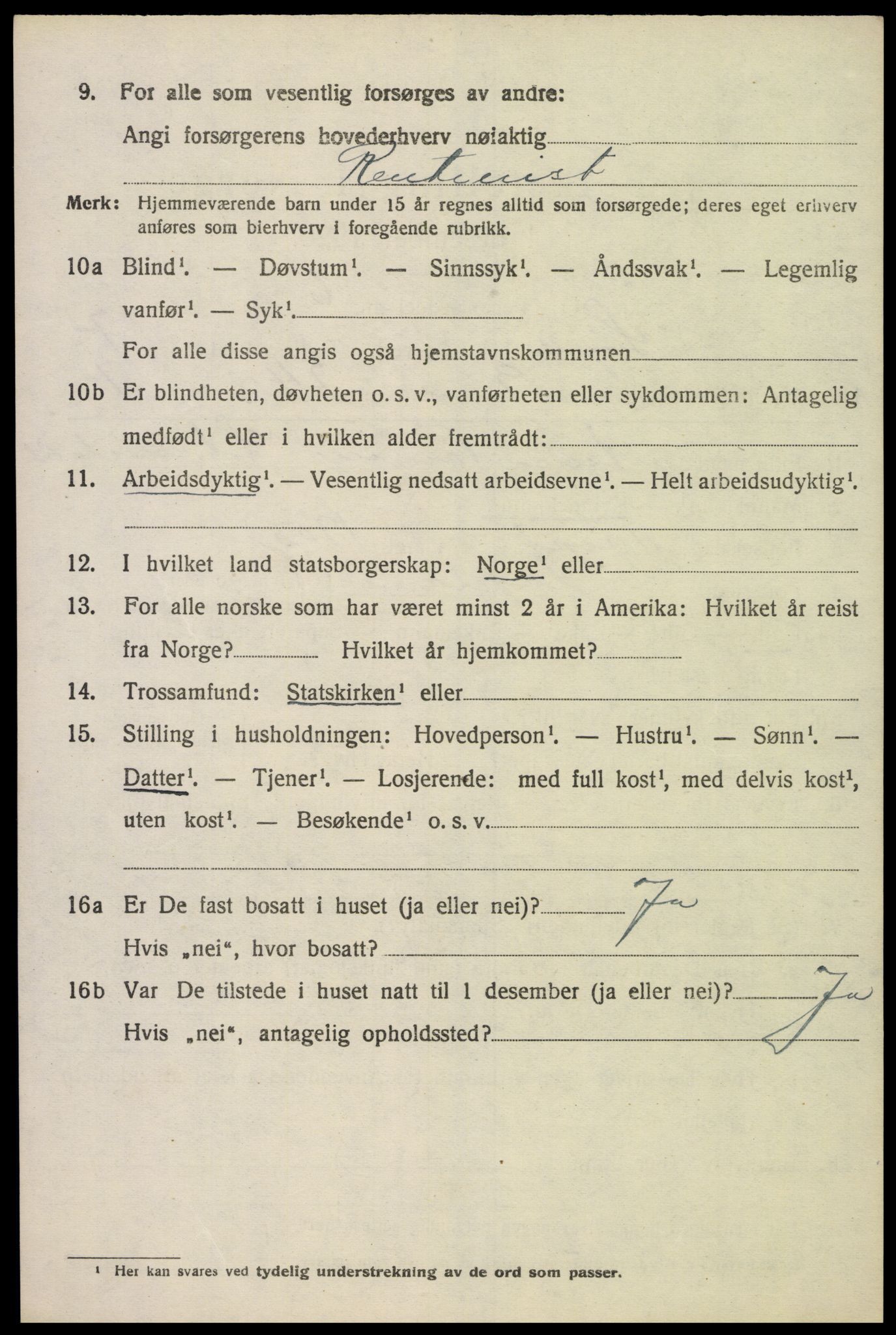 SAK, 1920 census for Søgne, 1920, p. 3568