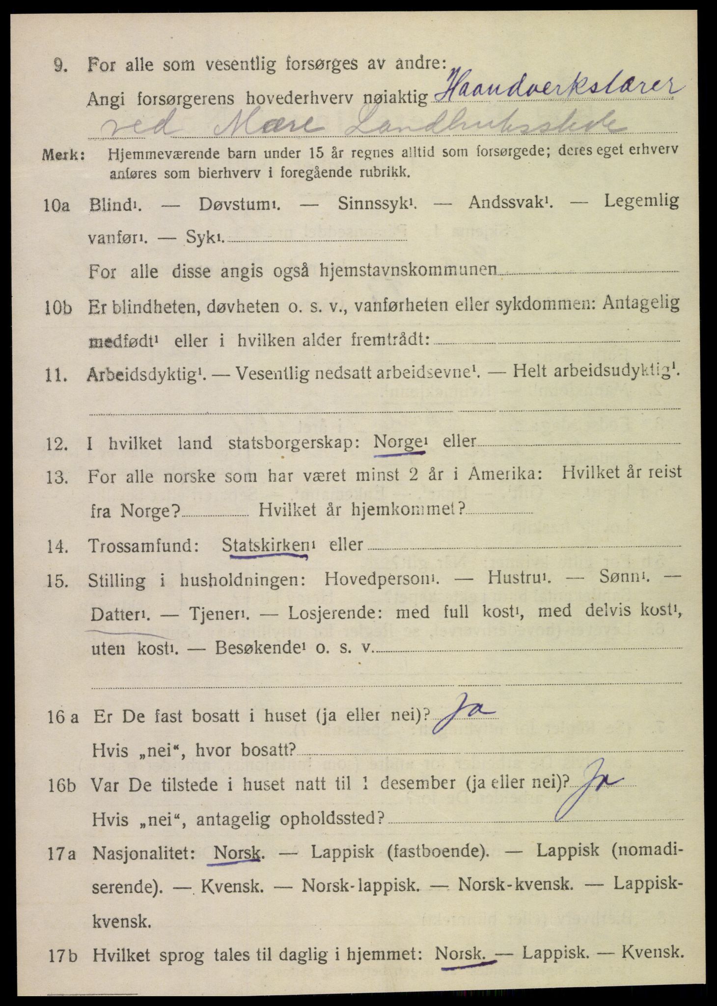 SAT, 1920 census for Sparbu, 1920, p. 2112