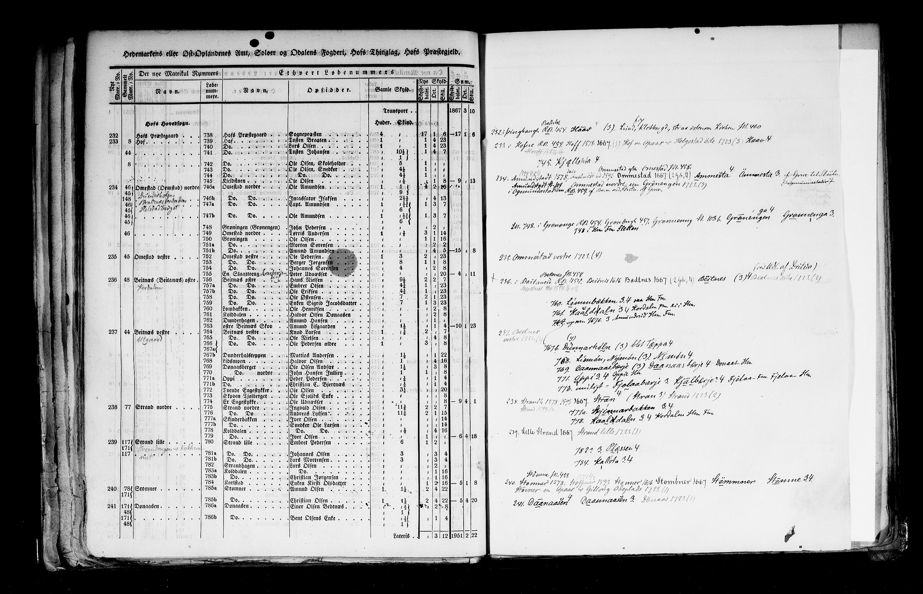 Rygh, AV/RA-PA-0034/F/Fb/L0003: Matrikkelen for 1838 - Hedemarken amt (Hedmark fylke), 1838