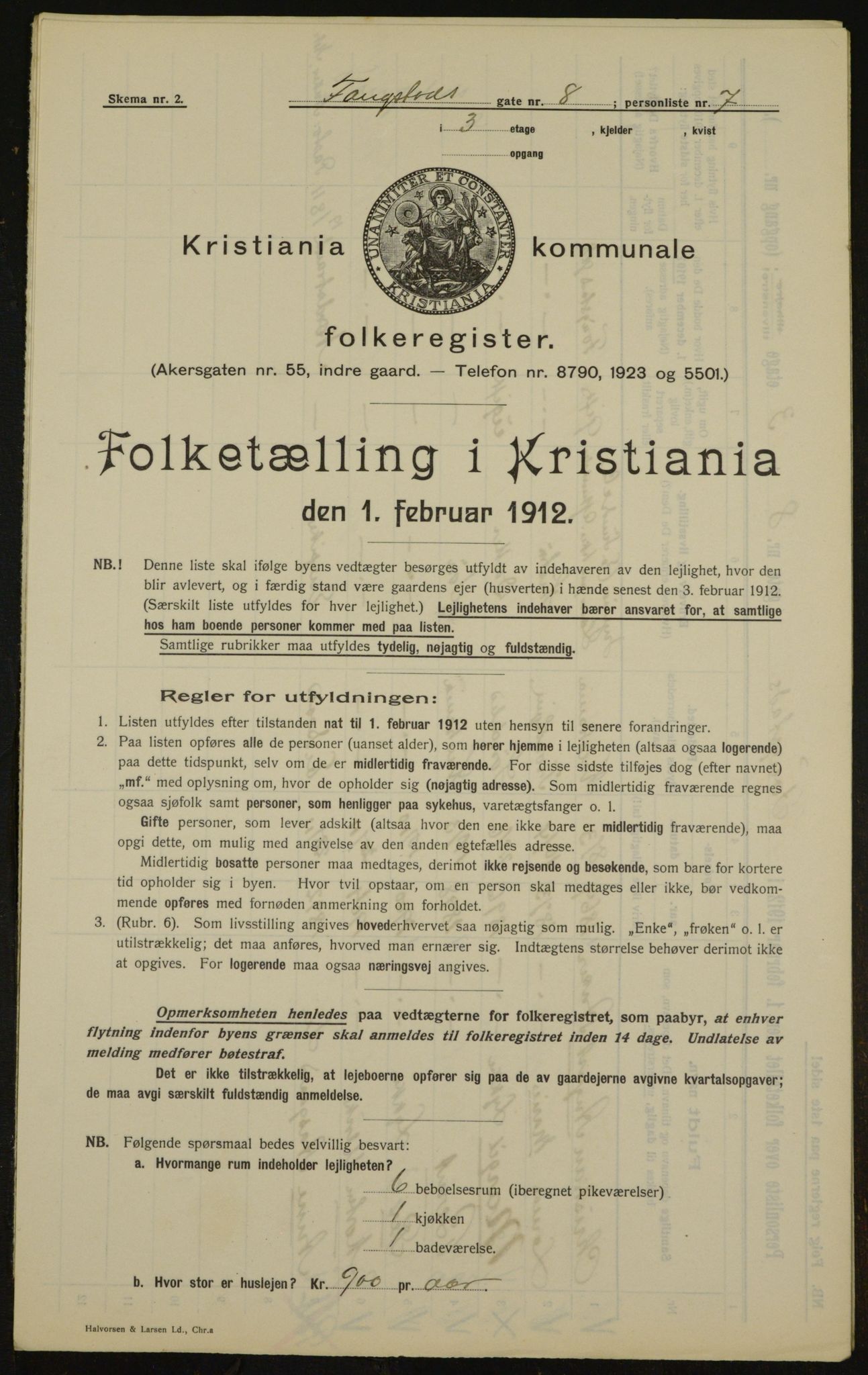 OBA, Municipal Census 1912 for Kristiania, 1912, p. 25336