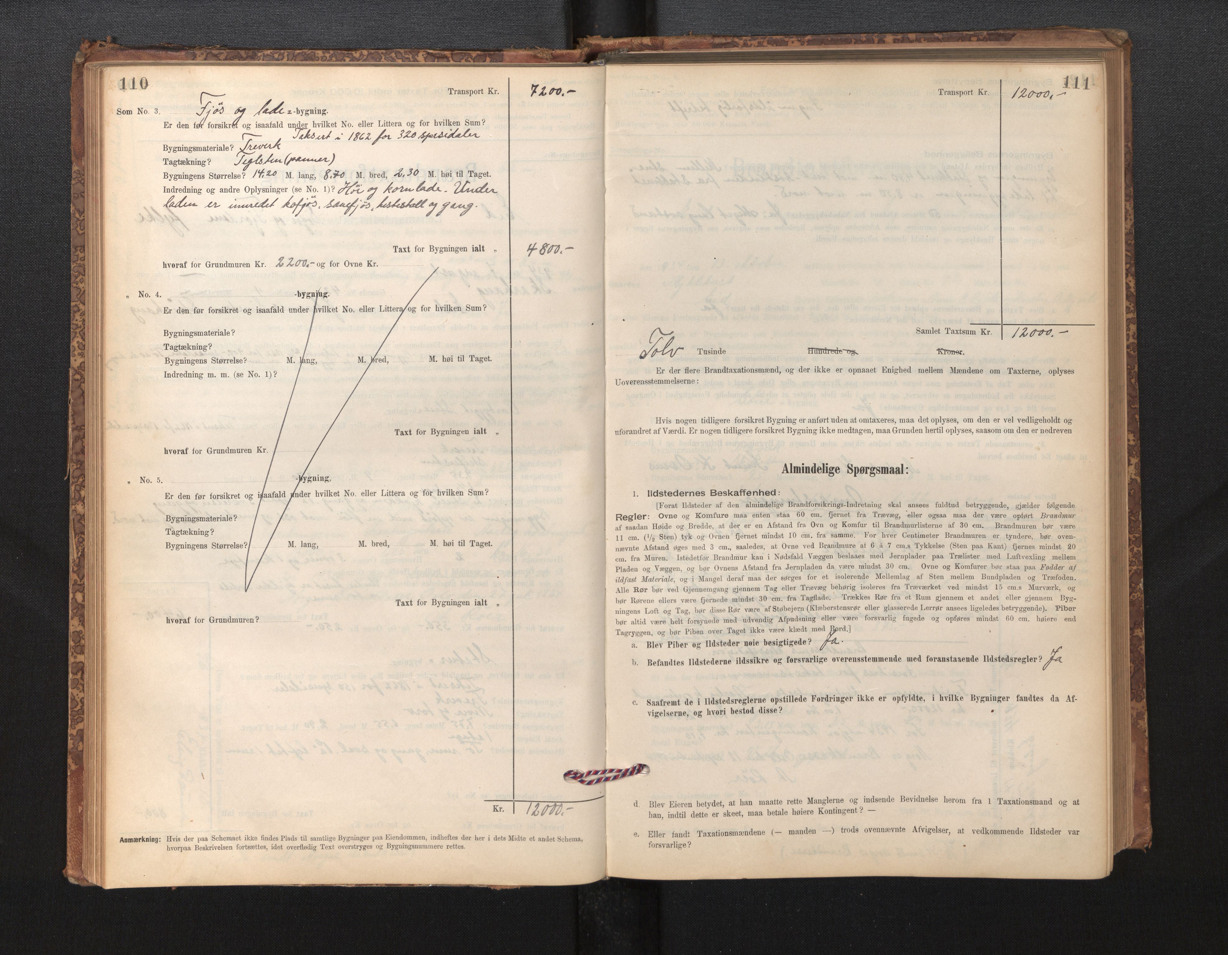 Lensmannen i Eid, AV/SAB-A-27001/0012/L0007: Branntakstprotokoll, skjematakst, 1896-1929, p. 110-111