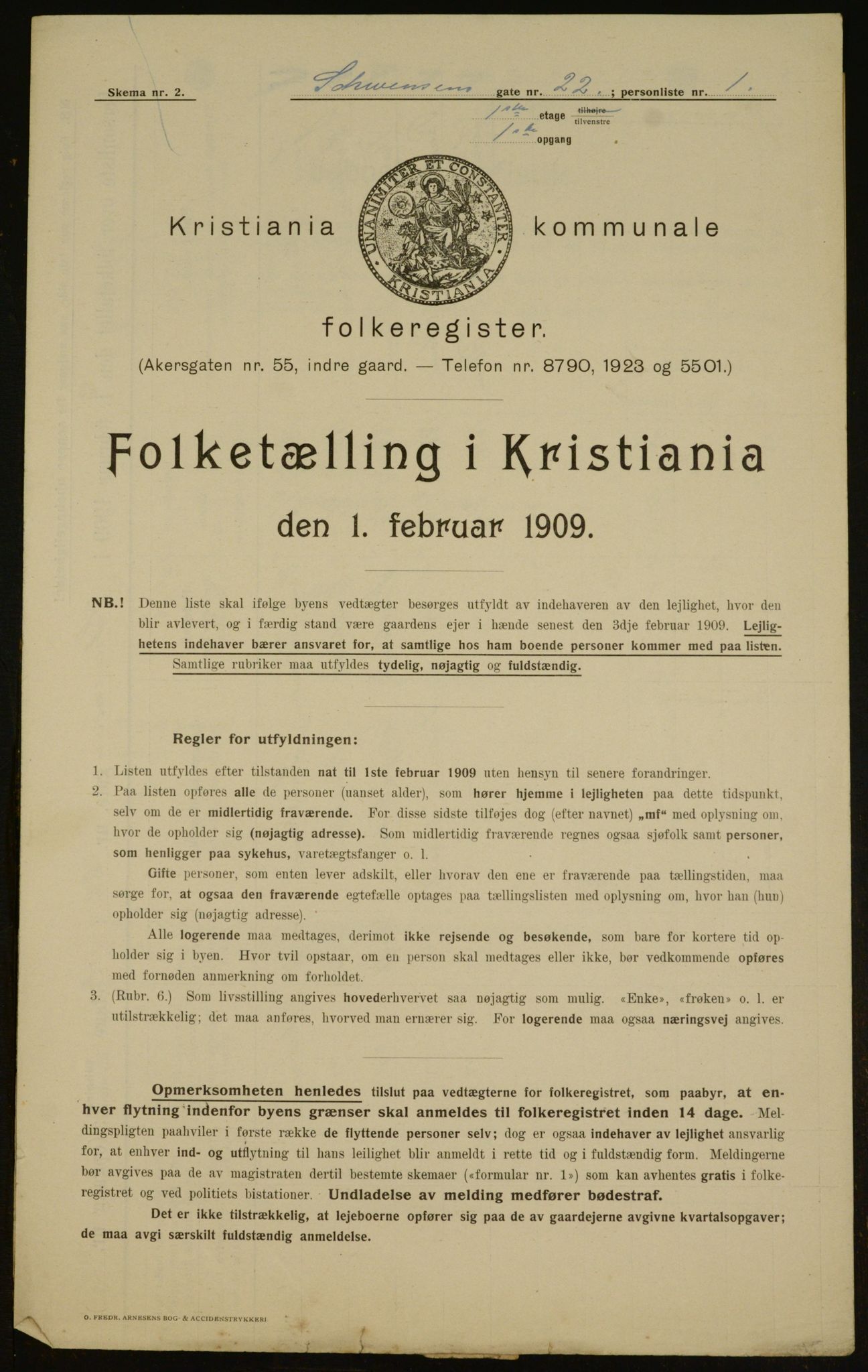 OBA, Municipal Census 1909 for Kristiania, 1909, p. 84342