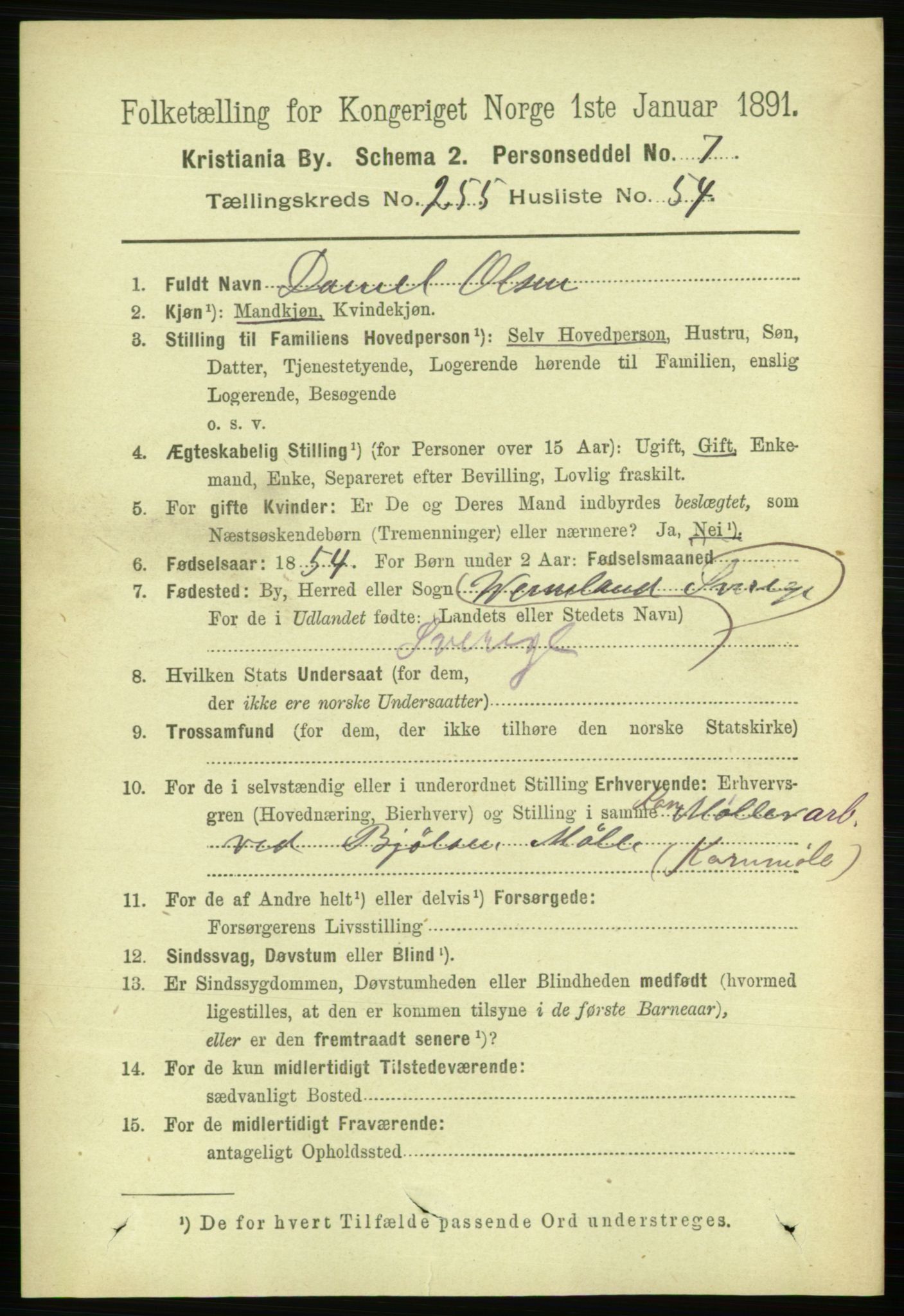 RA, 1891 census for 0301 Kristiania, 1891, p. 155581