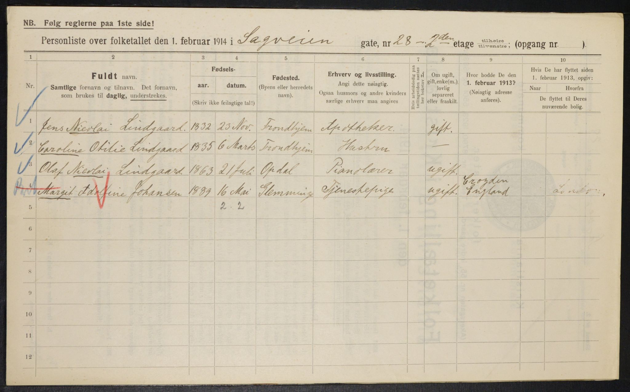 OBA, Municipal Census 1914 for Kristiania, 1914, p. 86489