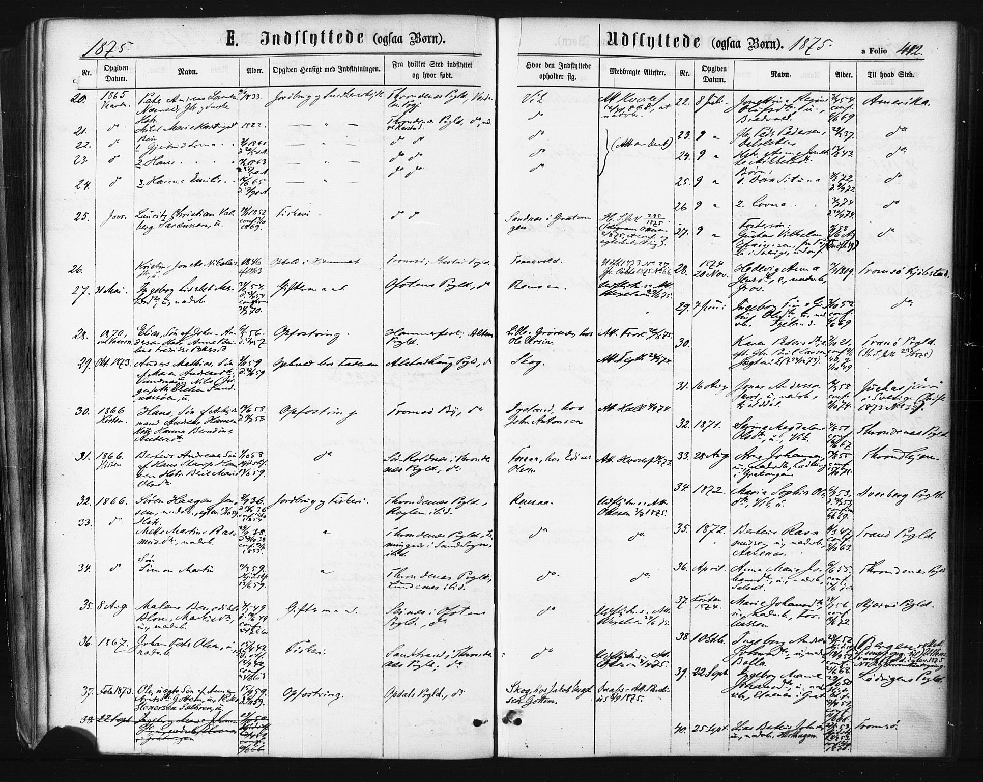Ibestad sokneprestembete, SATØ/S-0077/H/Ha/Haa/L0010kirke: Parish register (official) no. 10, 1869-1879, p. 412
