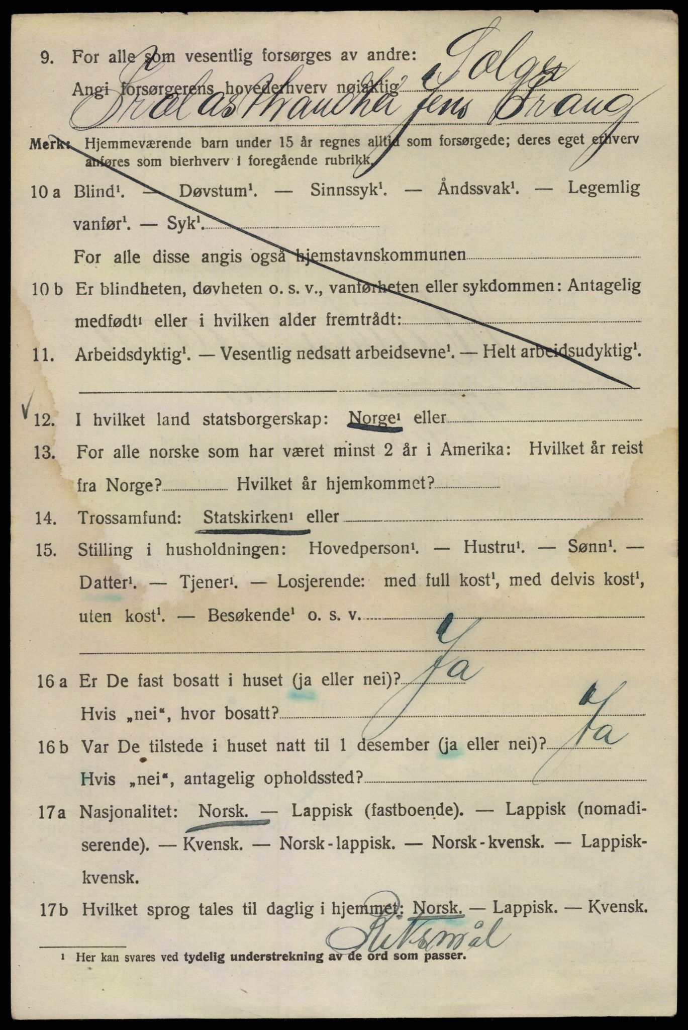 SAO, 1920 census for Kristiania, 1920, p. 510088