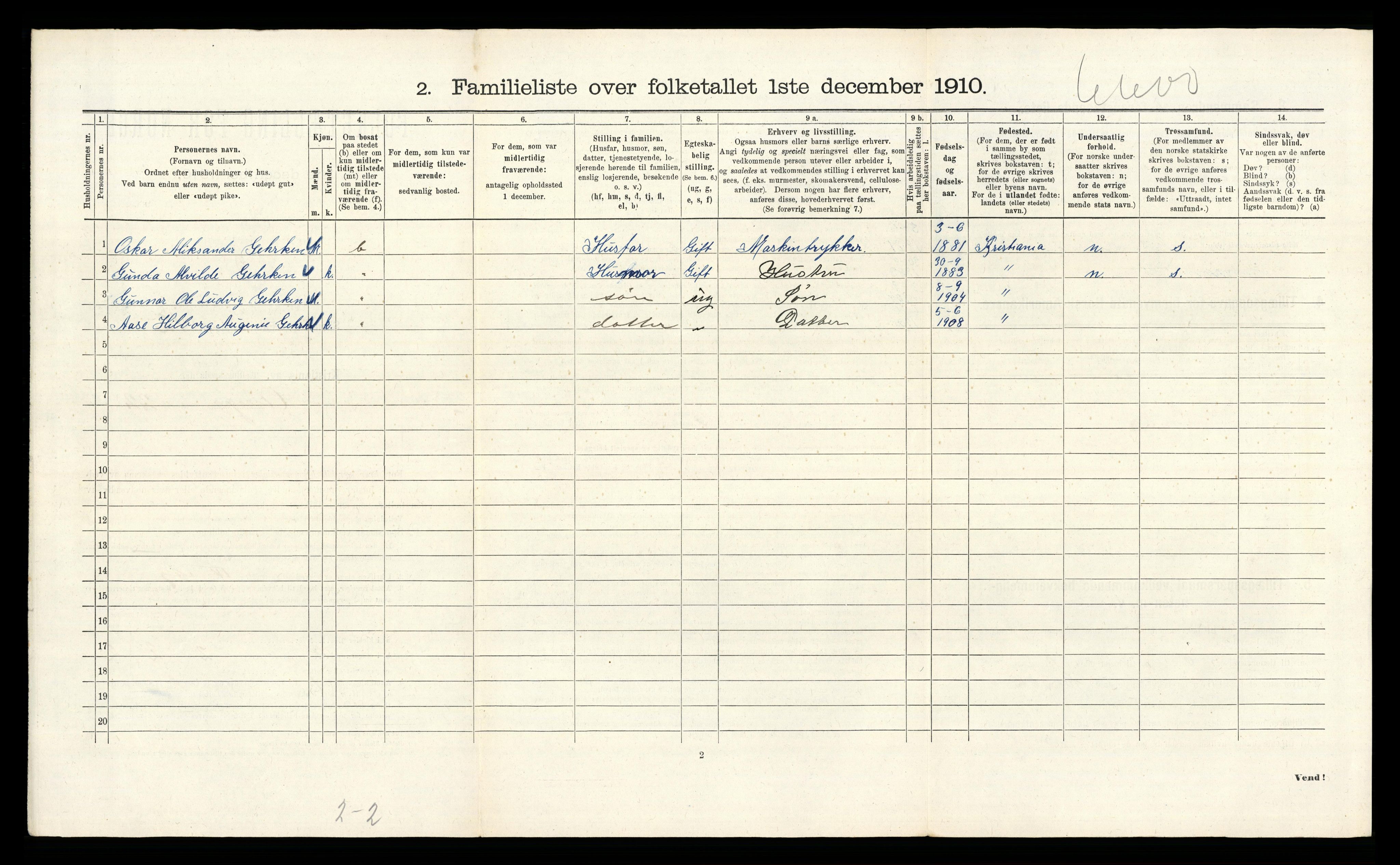 RA, 1910 census for Kristiania, 1910, p. 3508