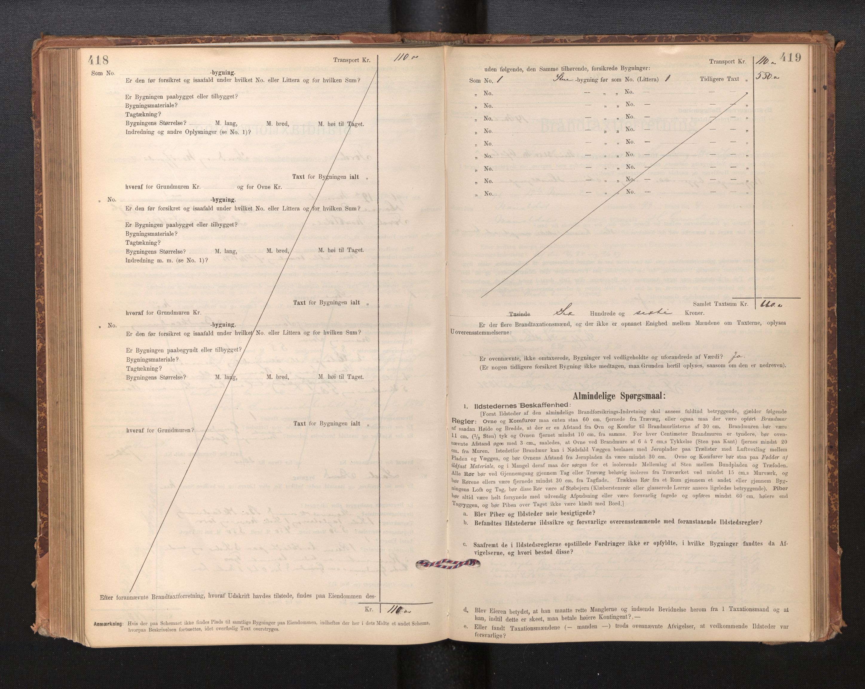 Lensmannen i Førde, AV/SAB-A-27401/0012/L0008: Branntakstprotokoll, skjematakst, 1895-1922, p. 418-419