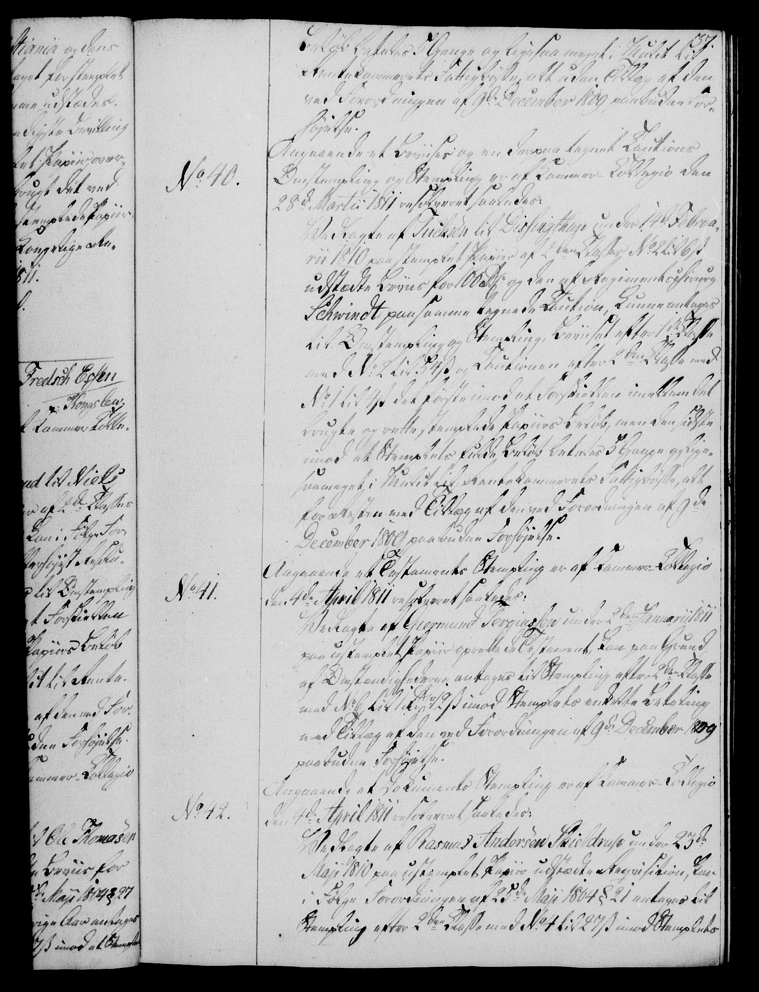 Rentekammeret, Kammerkanselliet, RA/EA-3111/G/Gg/Gga/L0020: Norsk ekspedisjonsprotokoll med register (merket RK 53.20), 1811-1814, p. 37