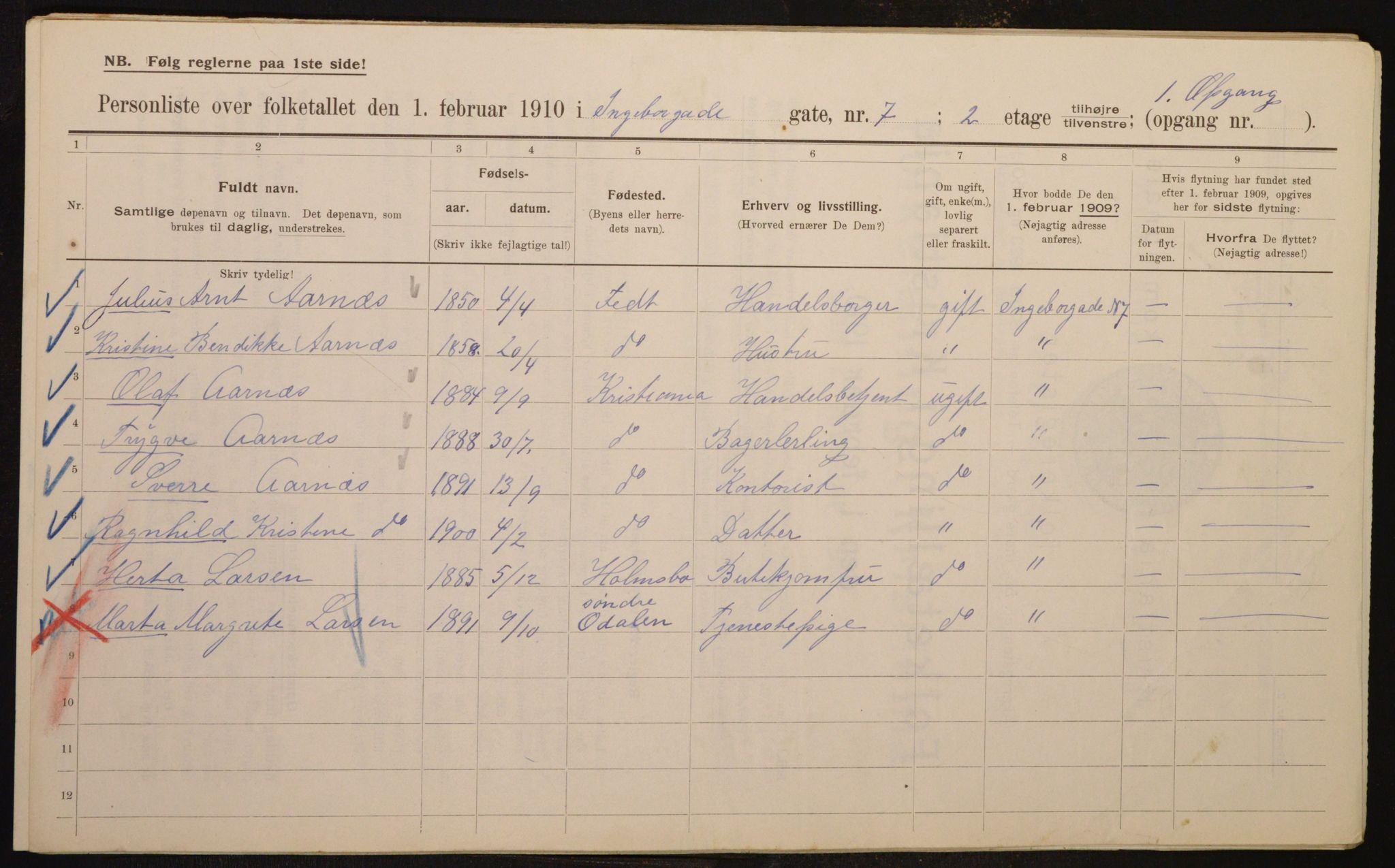 OBA, Municipal Census 1910 for Kristiania, 1910, p. 42795