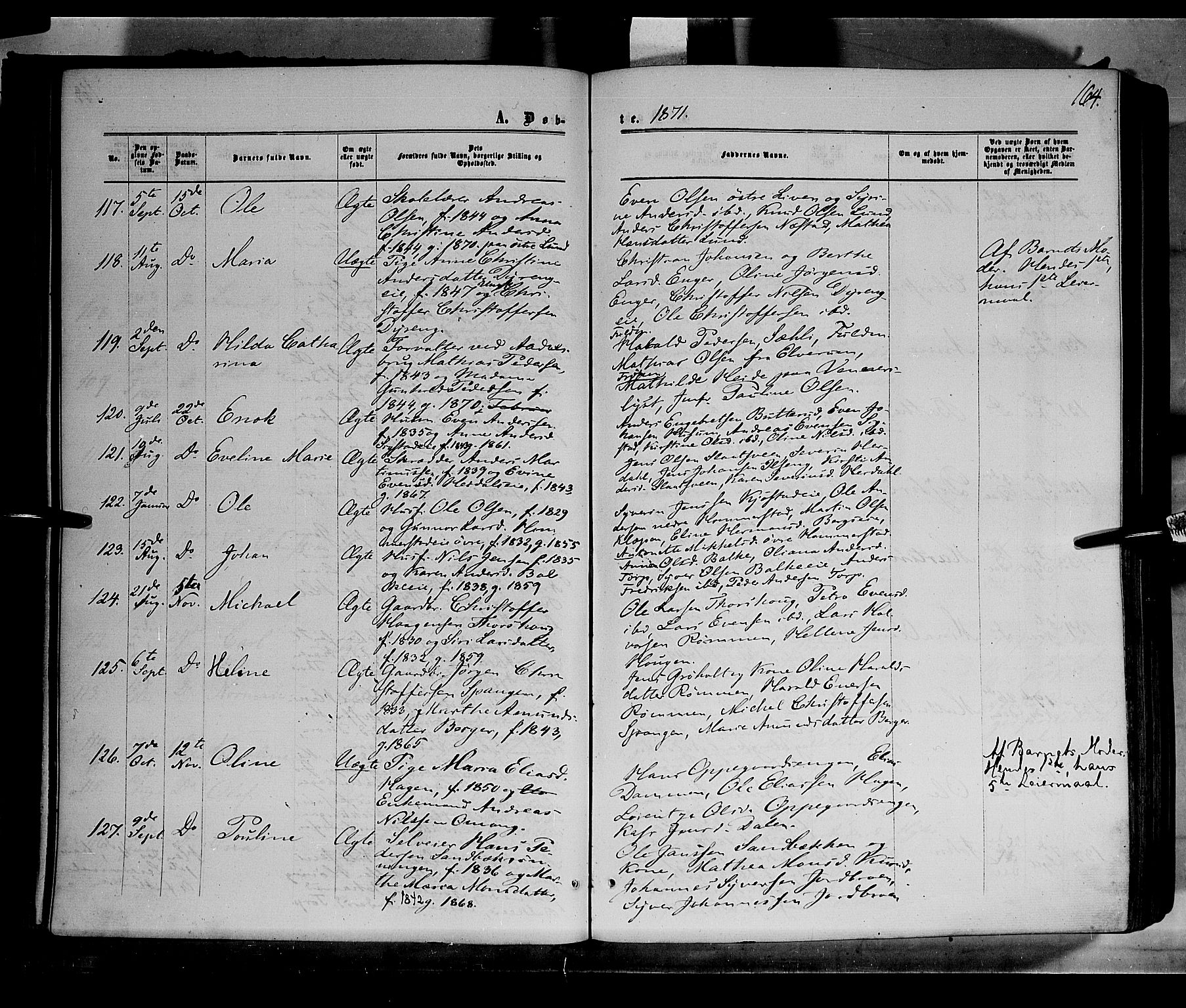 Løten prestekontor, AV/SAH-PREST-022/K/Ka/L0008: Parish register (official) no. 8, 1860-1877, p. 164