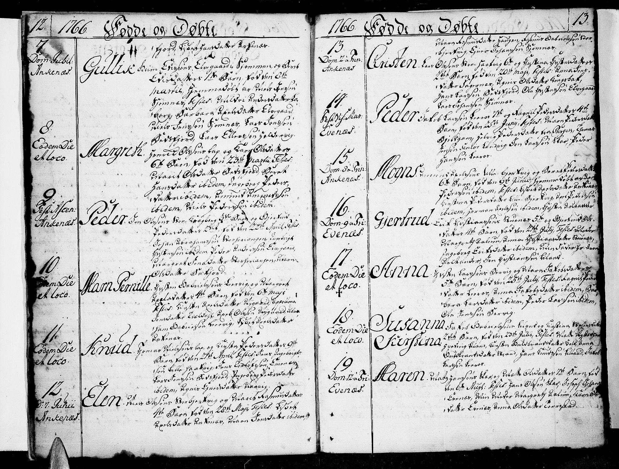Ministerialprotokoller, klokkerbøker og fødselsregistre - Nordland, SAT/A-1459/863/L0892: Parish register (official) no. 863A04, 1765-1794, p. 12-13