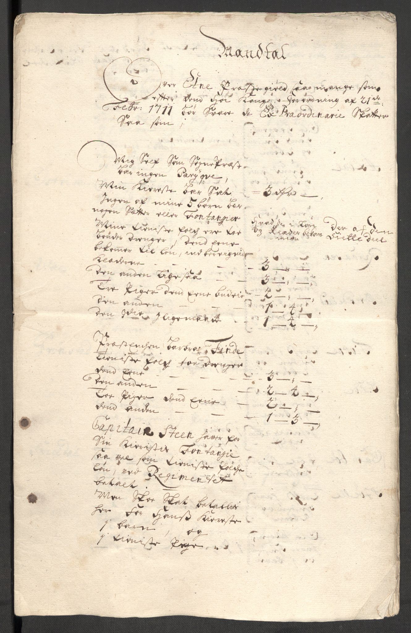 Rentekammeret inntil 1814, Reviderte regnskaper, Fogderegnskap, AV/RA-EA-4092/R48/L2987: Fogderegnskap Sunnhordland og Hardanger, 1711, p. 596