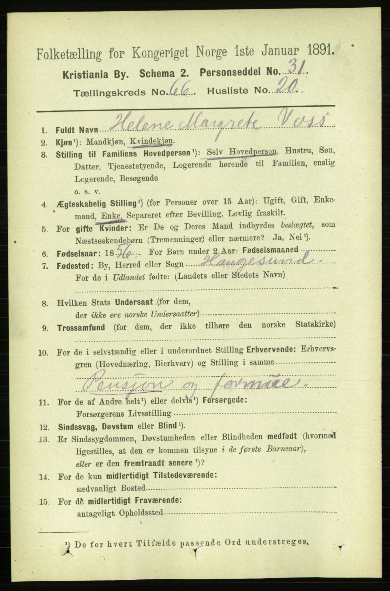 RA, 1891 census for 0301 Kristiania, 1891, p. 35997