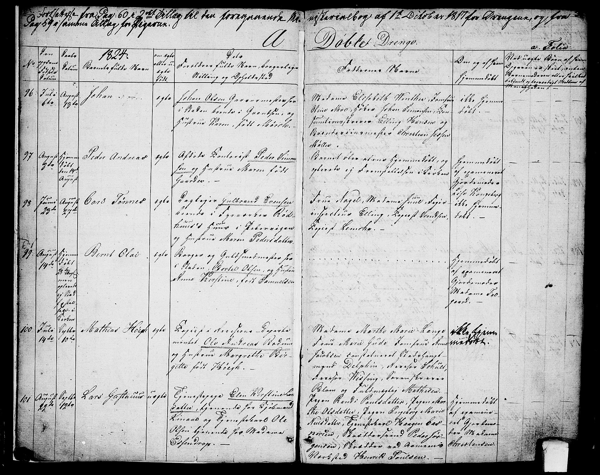 Oslo domkirke Kirkebøker, SAO/A-10752/F/Fa/L0010: Parish register (official) no. 10, 1824-1830, p. 2-3