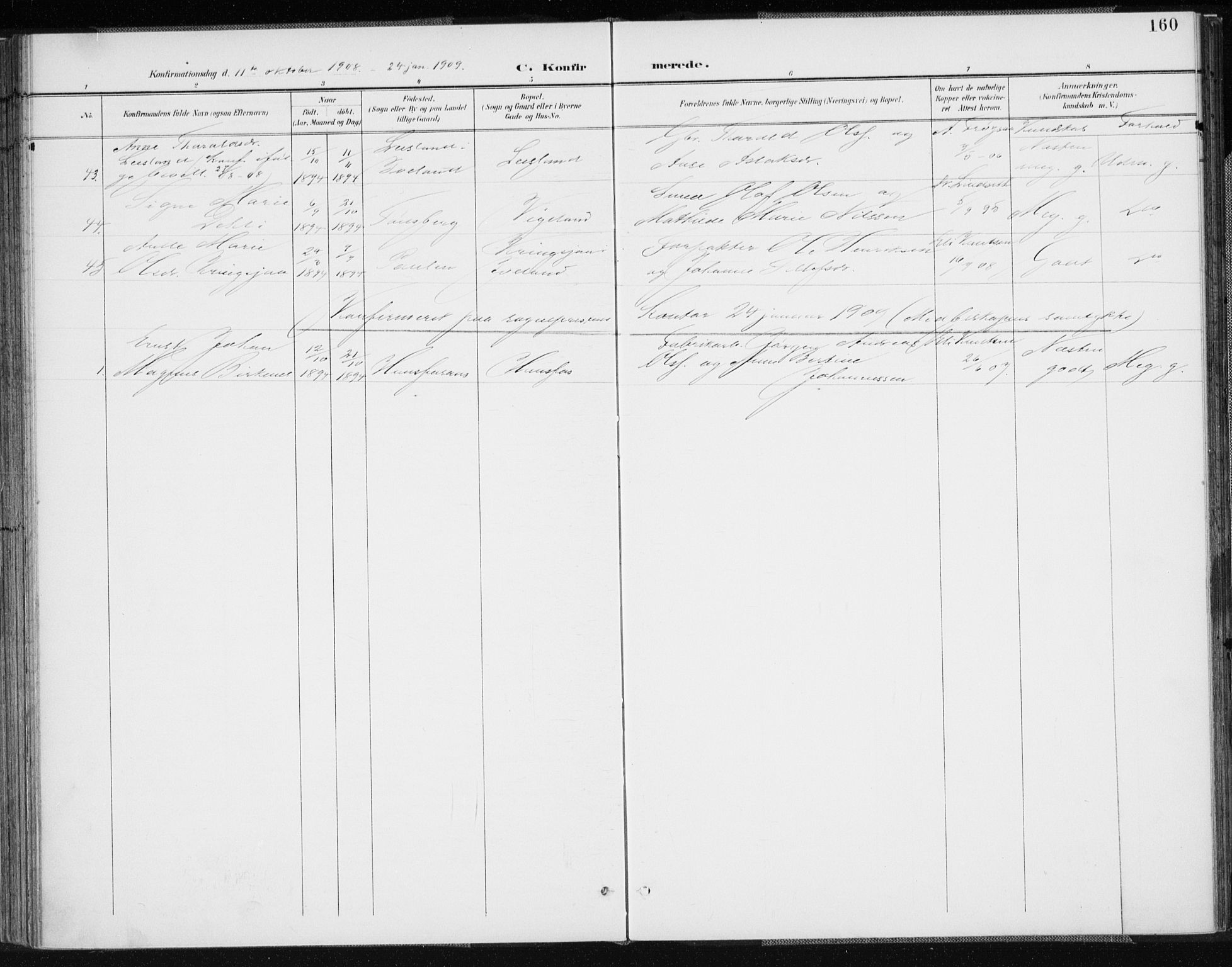 Vennesla sokneprestkontor, AV/SAK-1111-0045/Fa/Fab/L0005: Parish register (official) no. A 5, 1897-1909, p. 160