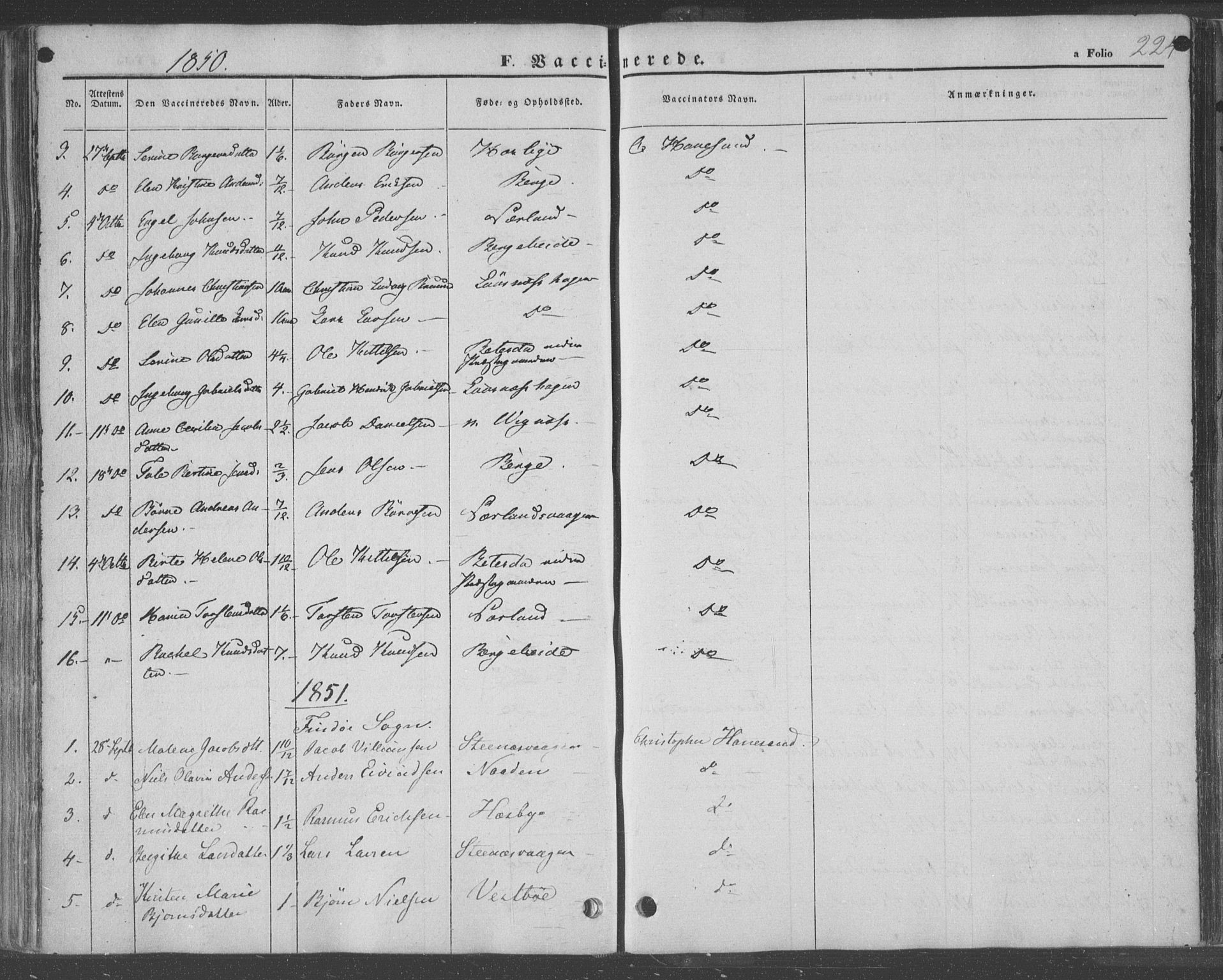 Finnøy sokneprestkontor, SAST/A-101825/H/Ha/Haa/L0007: Parish register (official) no. A 7, 1847-1862, p. 224