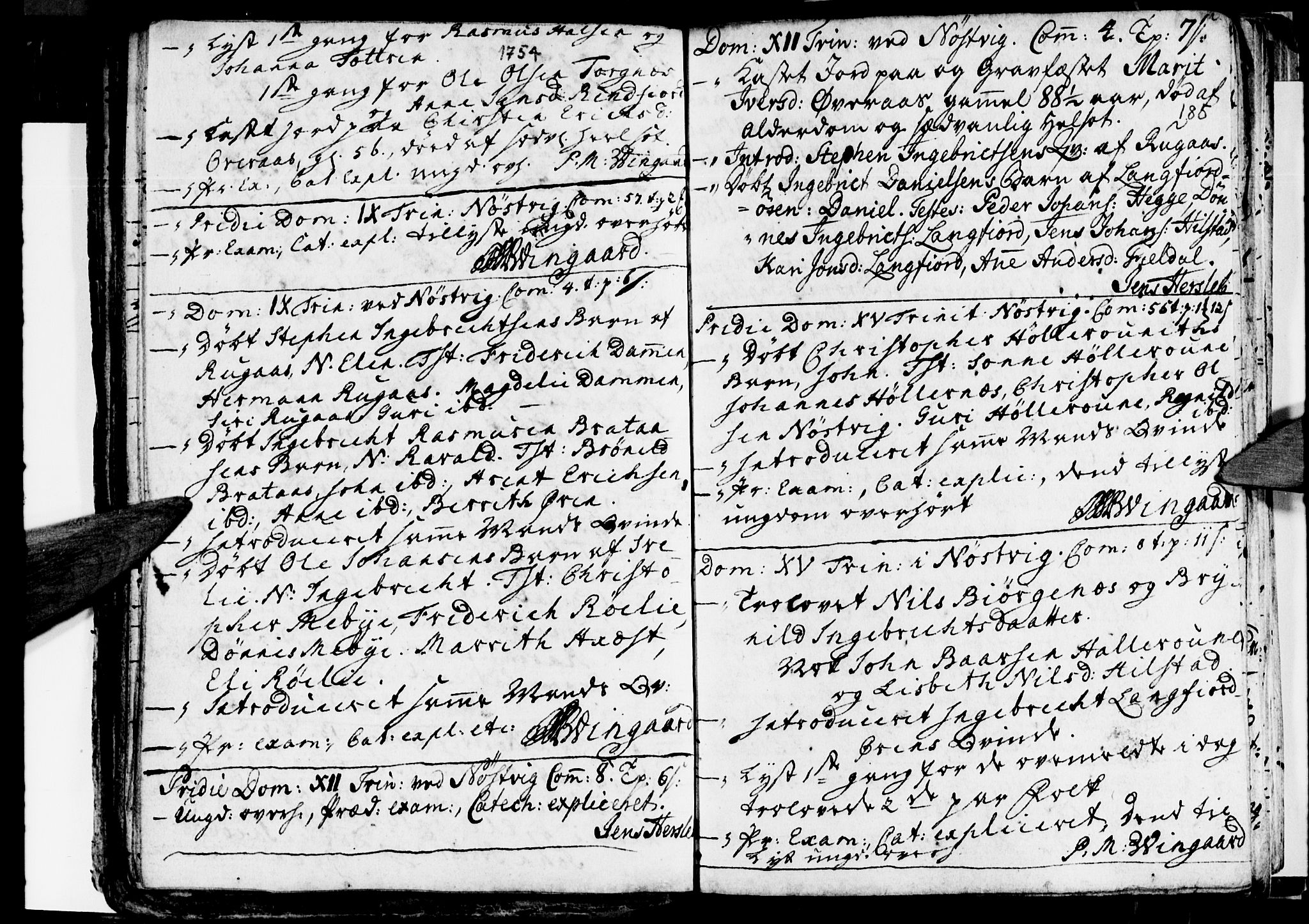 Ministerialprotokoller, klokkerbøker og fødselsregistre - Nordland, SAT/A-1459/814/L0221: Parish register (official) no. 814A02, 1718-1762, p. 185