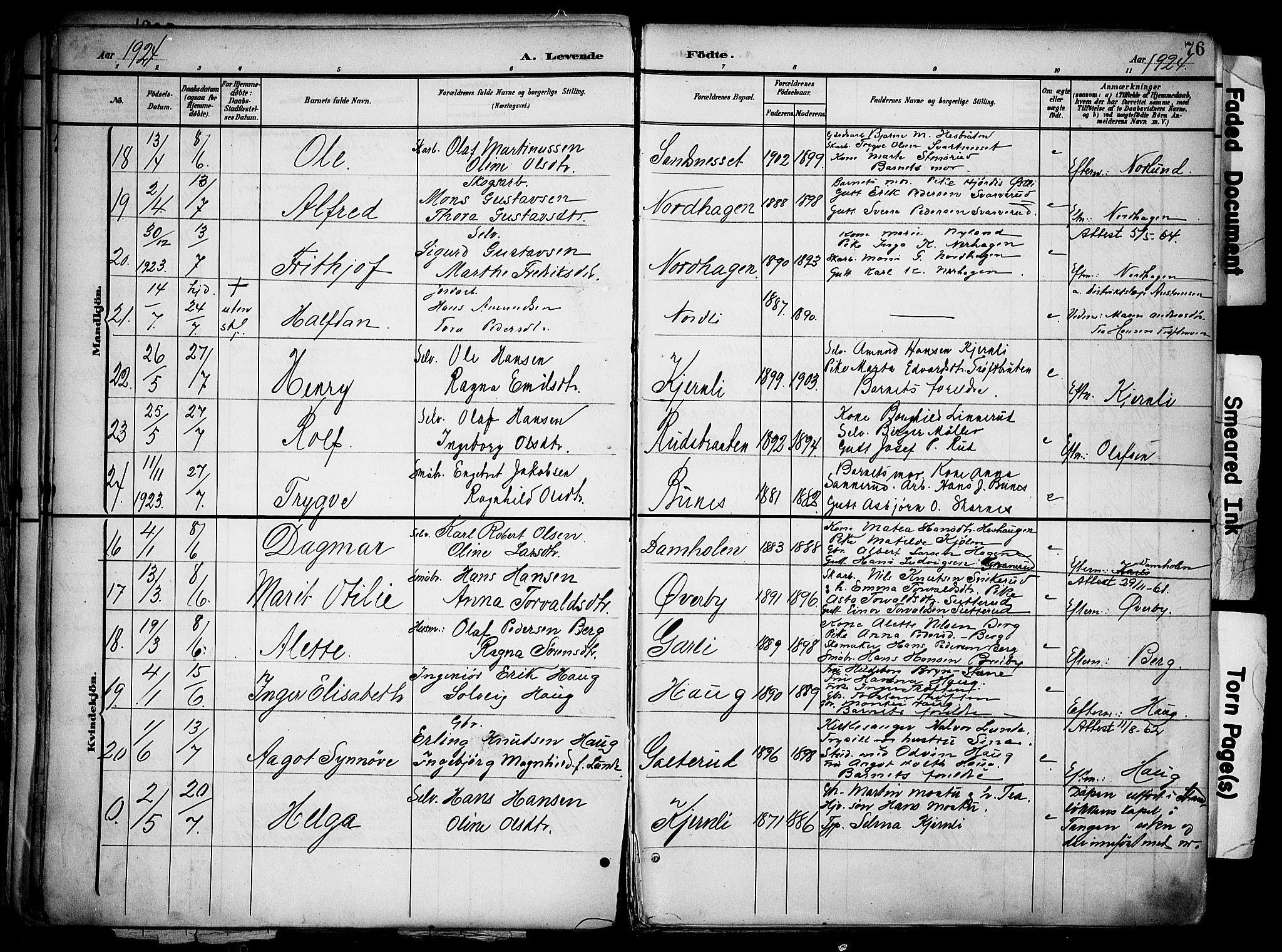 Nord-Odal prestekontor, AV/SAH-PREST-032/H/Ha/Haa/L0007: Parish register (official) no. 7, 1902-1926, p. 76