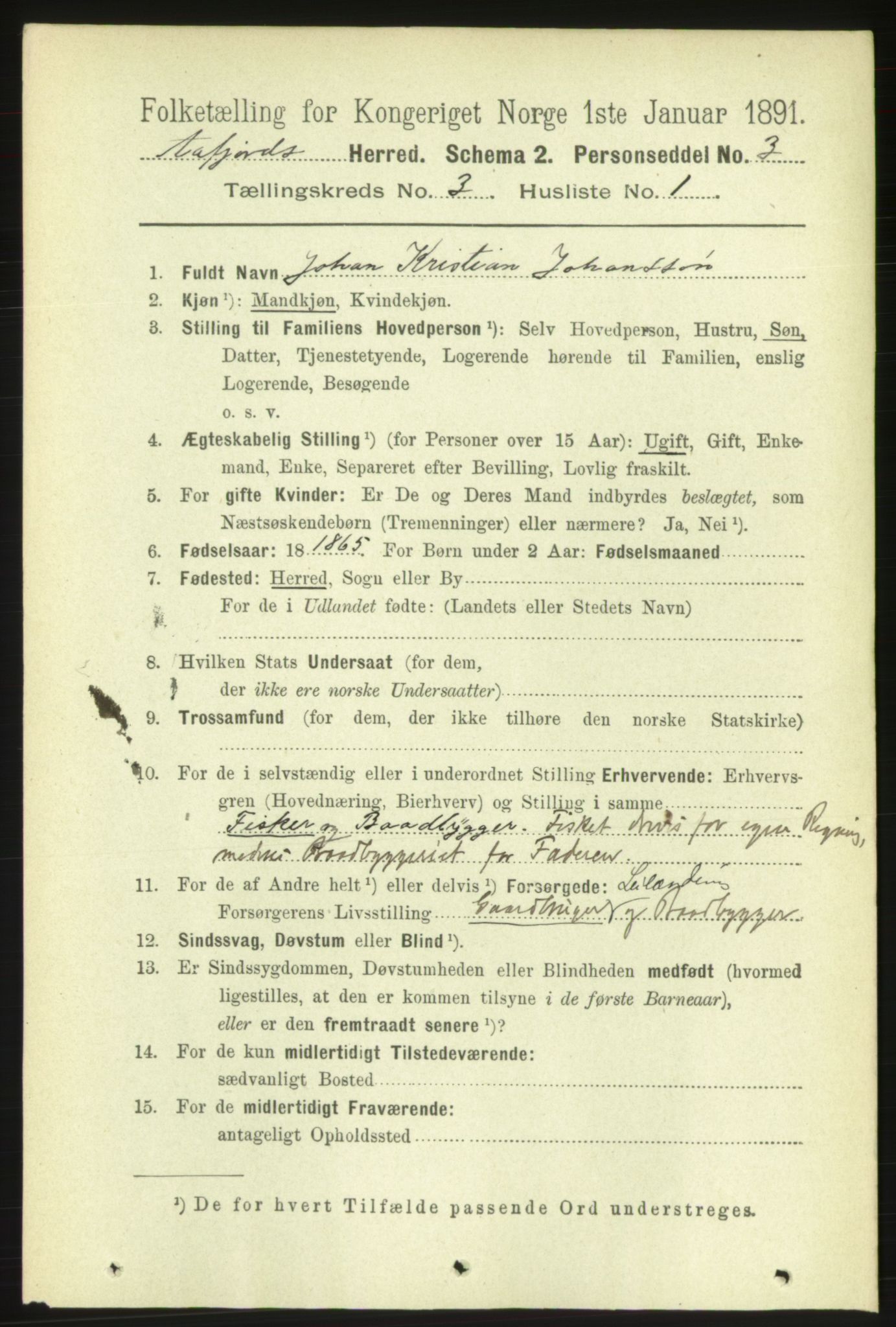 RA, 1891 census for 1630 Åfjord, 1891, p. 574