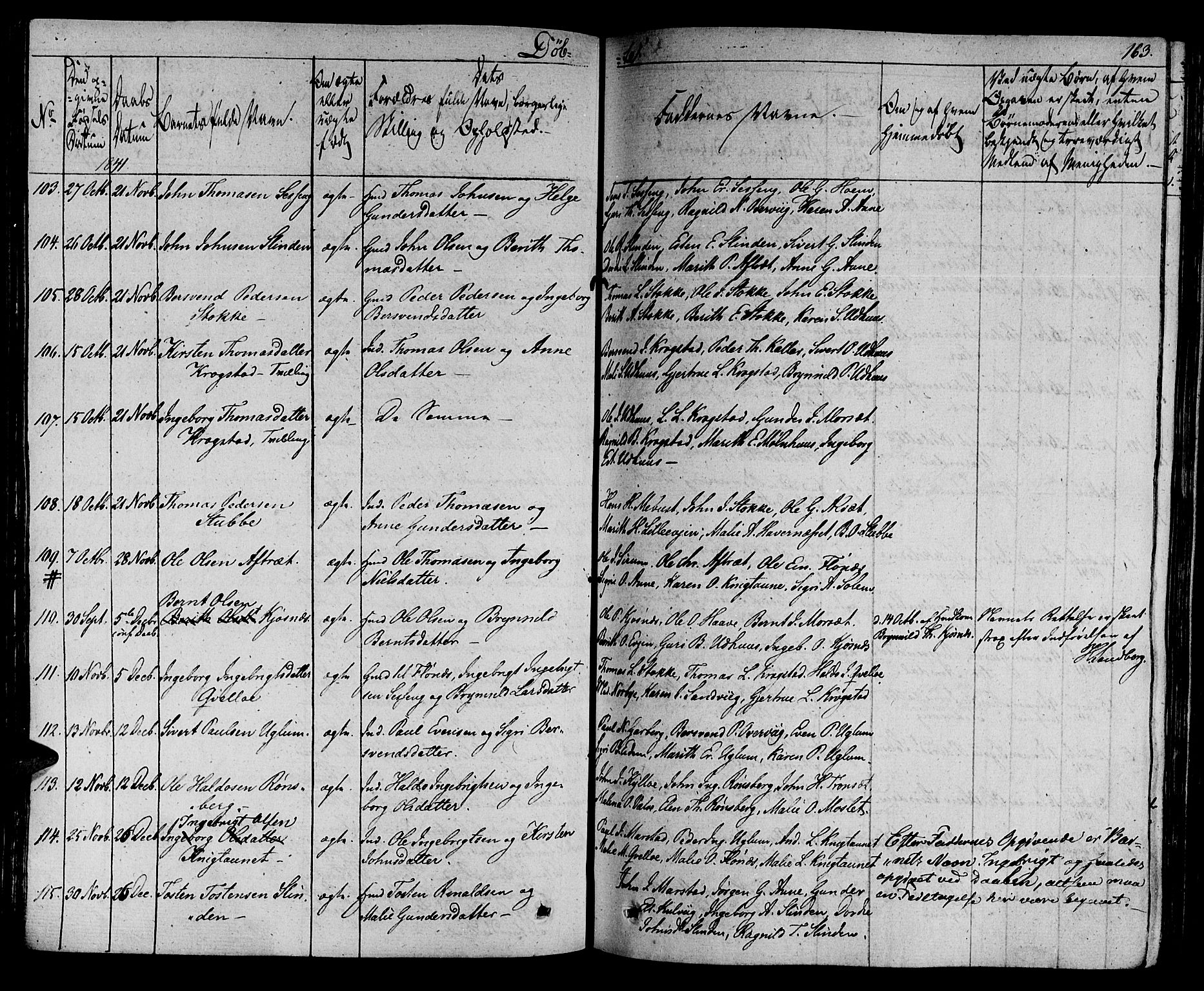 Ministerialprotokoller, klokkerbøker og fødselsregistre - Sør-Trøndelag, SAT/A-1456/695/L1143: Parish register (official) no. 695A05 /1, 1824-1842, p. 163
