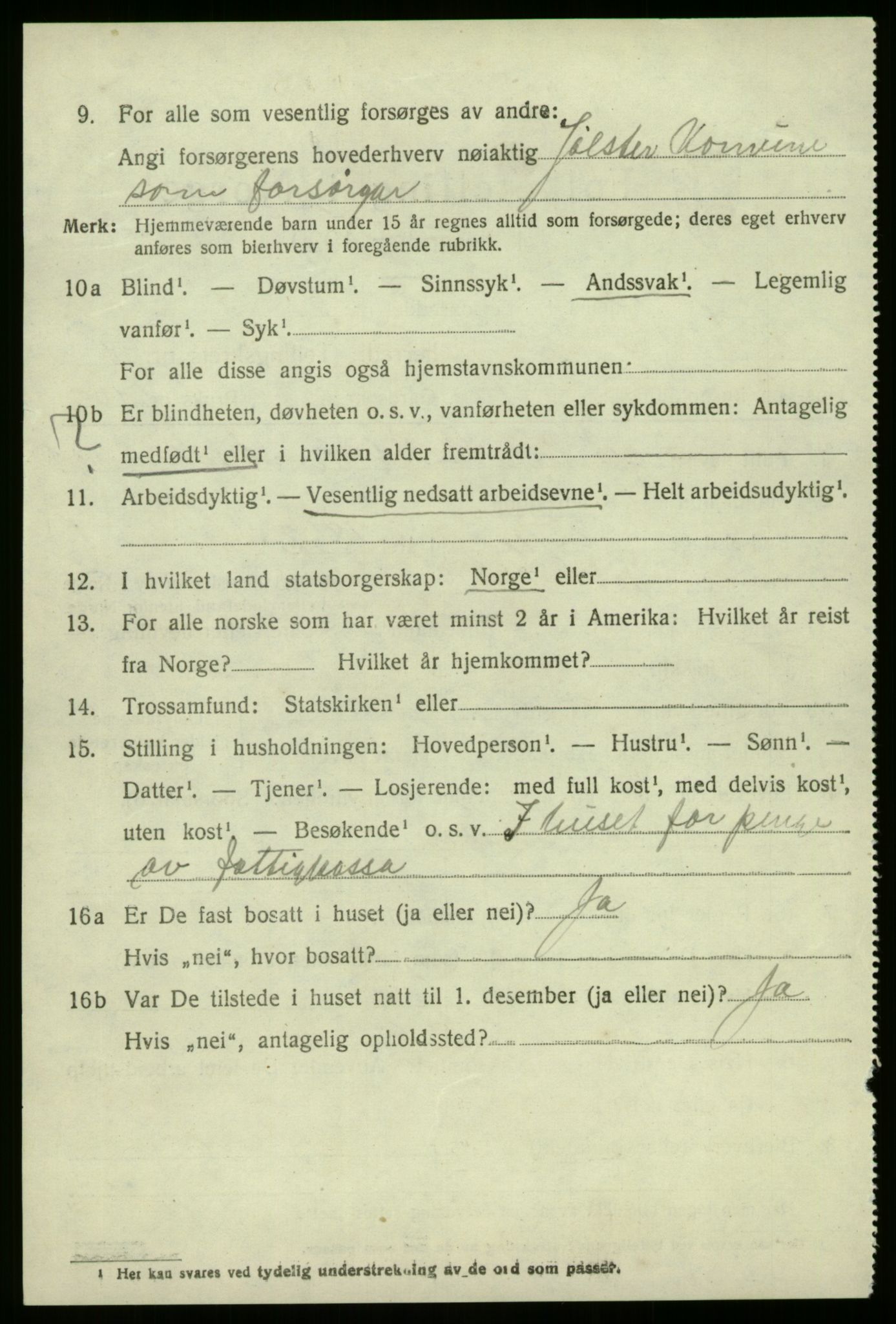 SAB, 1920 census for Jølster, 1920, p. 4019