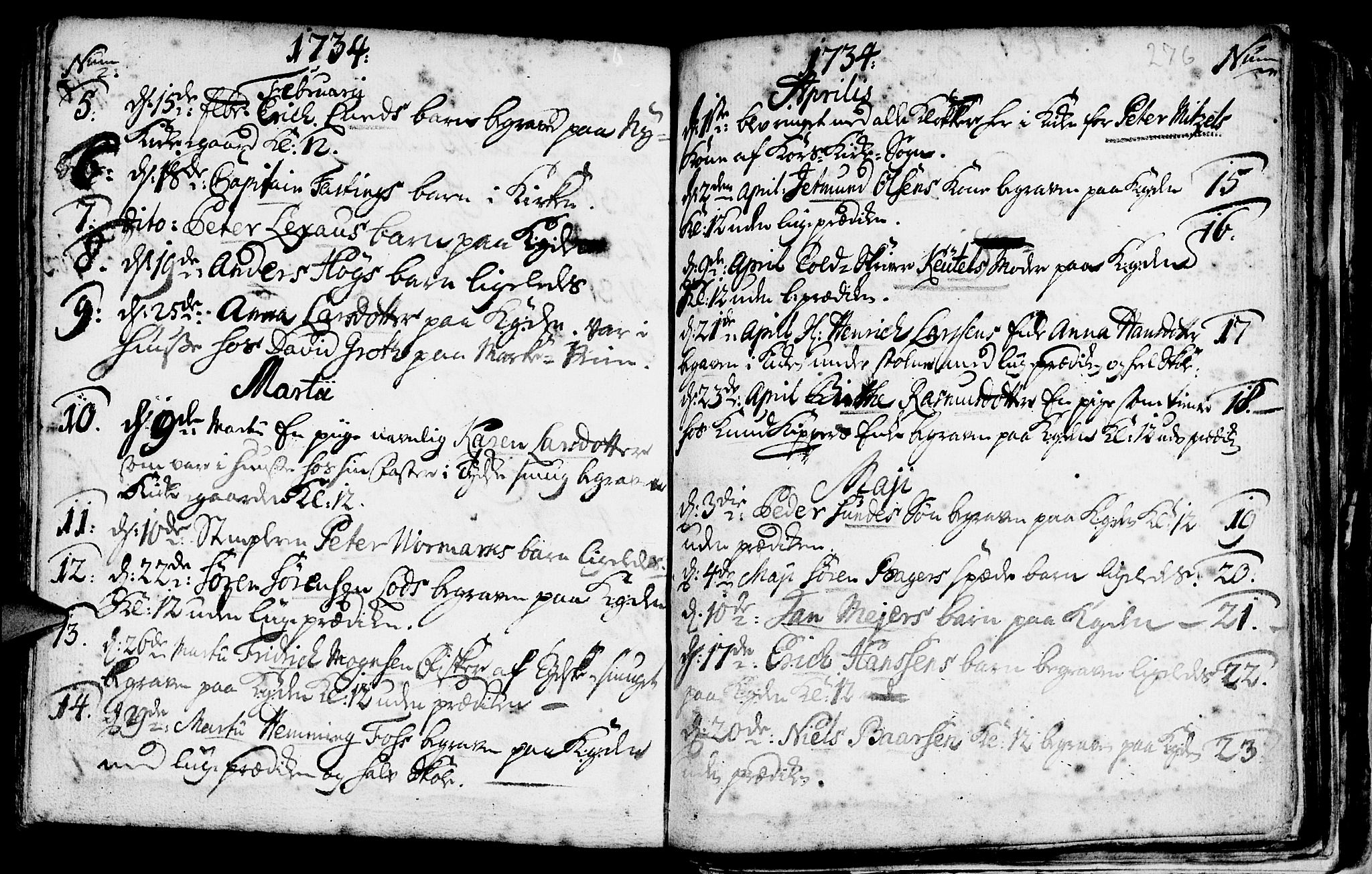 Nykirken Sokneprestembete, AV/SAB-A-77101/H/Haa/L0009: Parish register (official) no. A 9, 1689-1759, p. 276