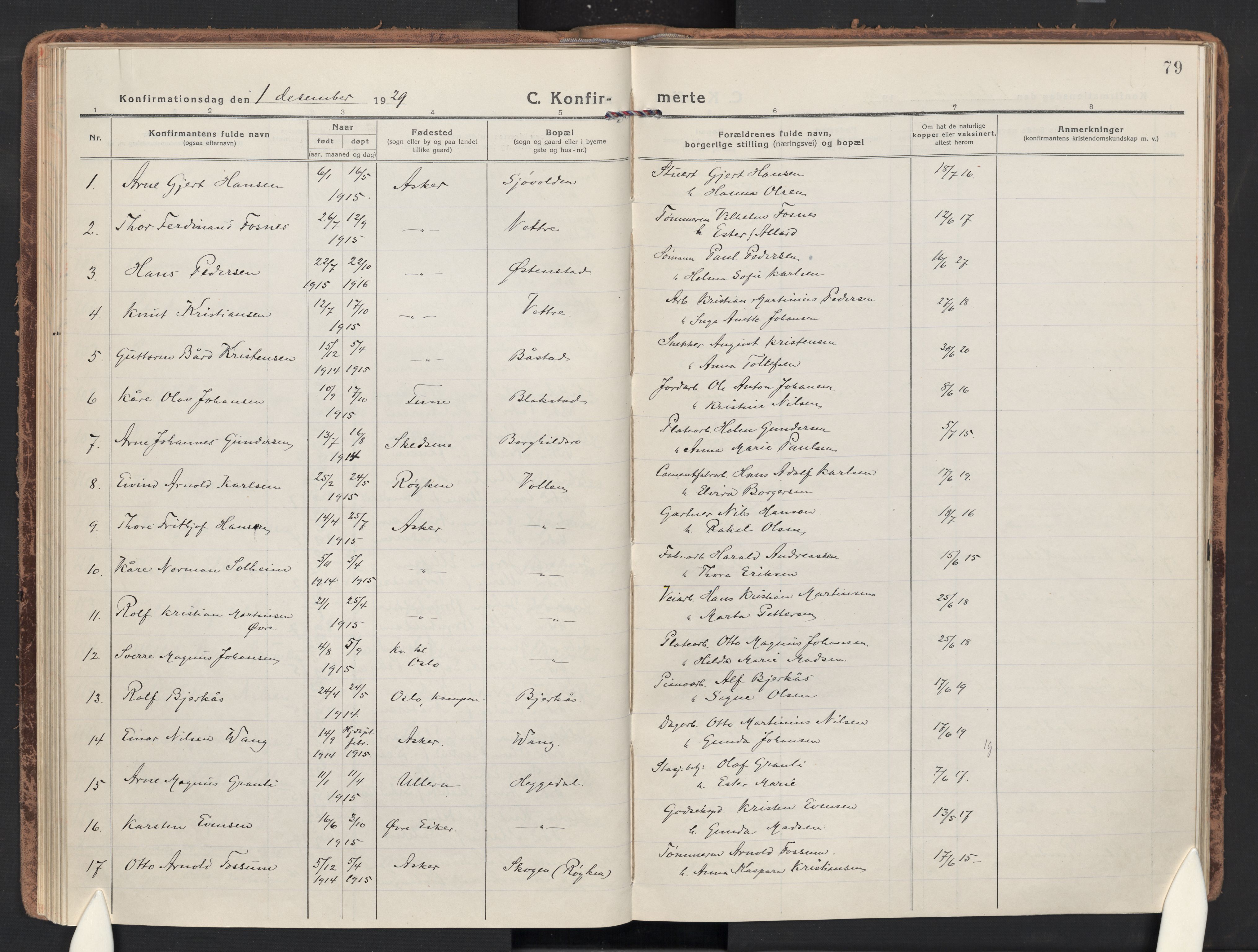 Asker prestekontor Kirkebøker, AV/SAO-A-10256a/F/Fa/L0019: Parish register (official) no. I 19, 1918-1935, p. 79