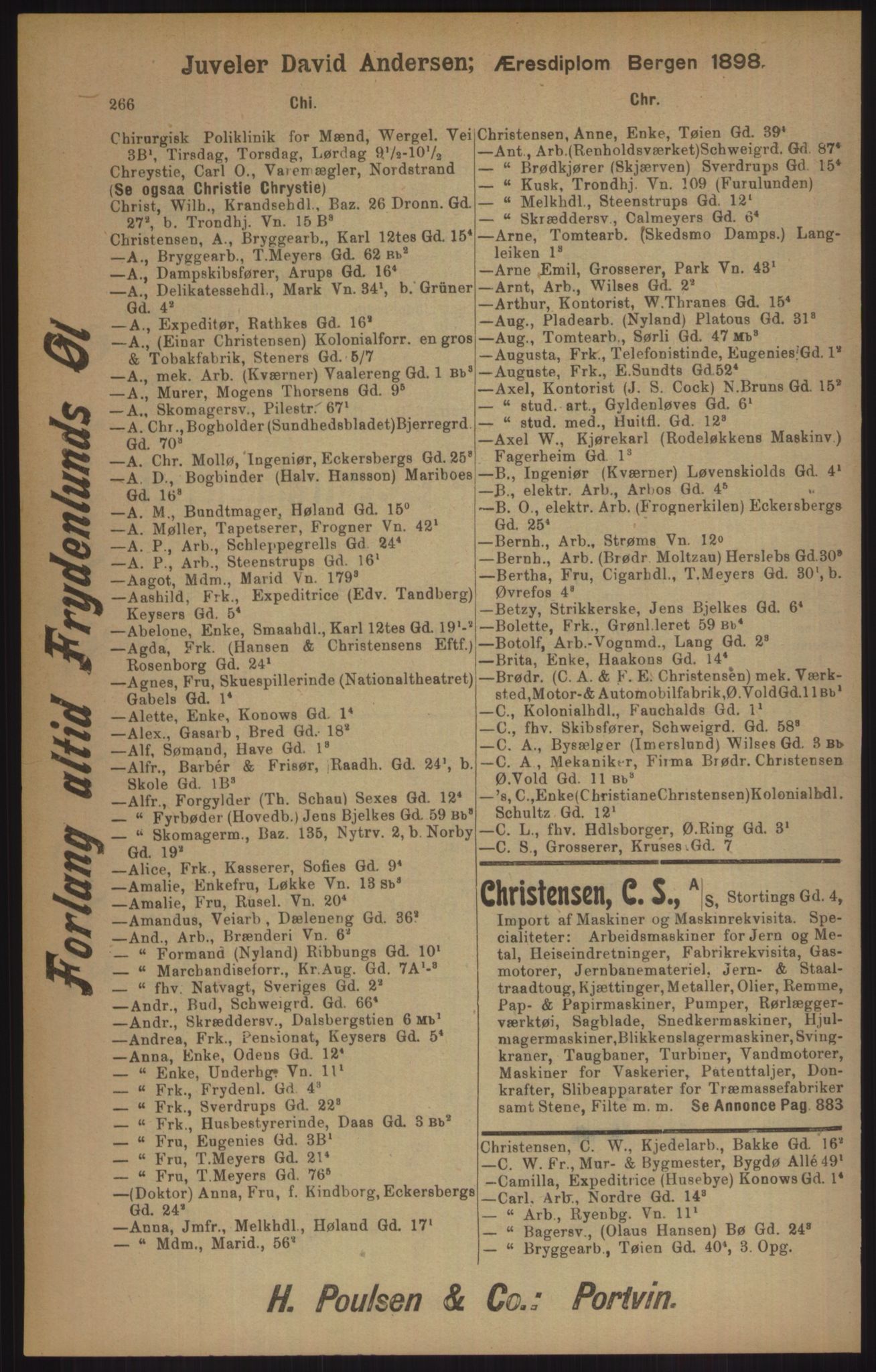 Kristiania/Oslo adressebok, PUBL/-, 1905, p. 266