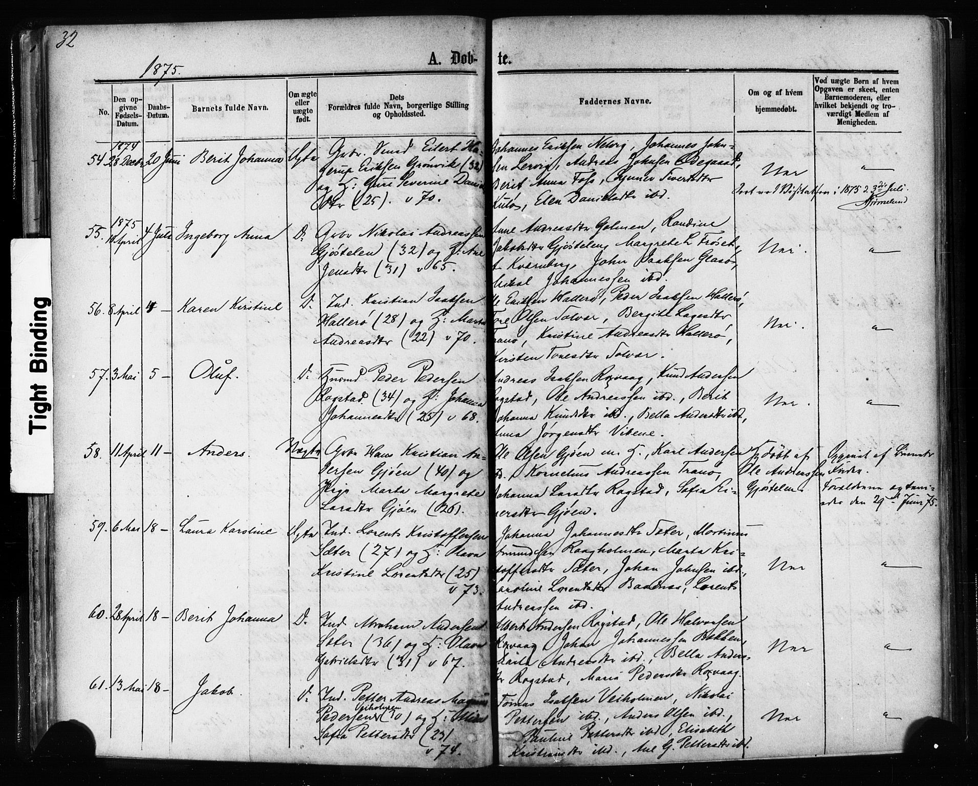 Ministerialprotokoller, klokkerbøker og fødselsregistre - Møre og Romsdal, SAT/A-1454/581/L0938: Parish register (official) no. 581A06, 1873-1879, p. 32