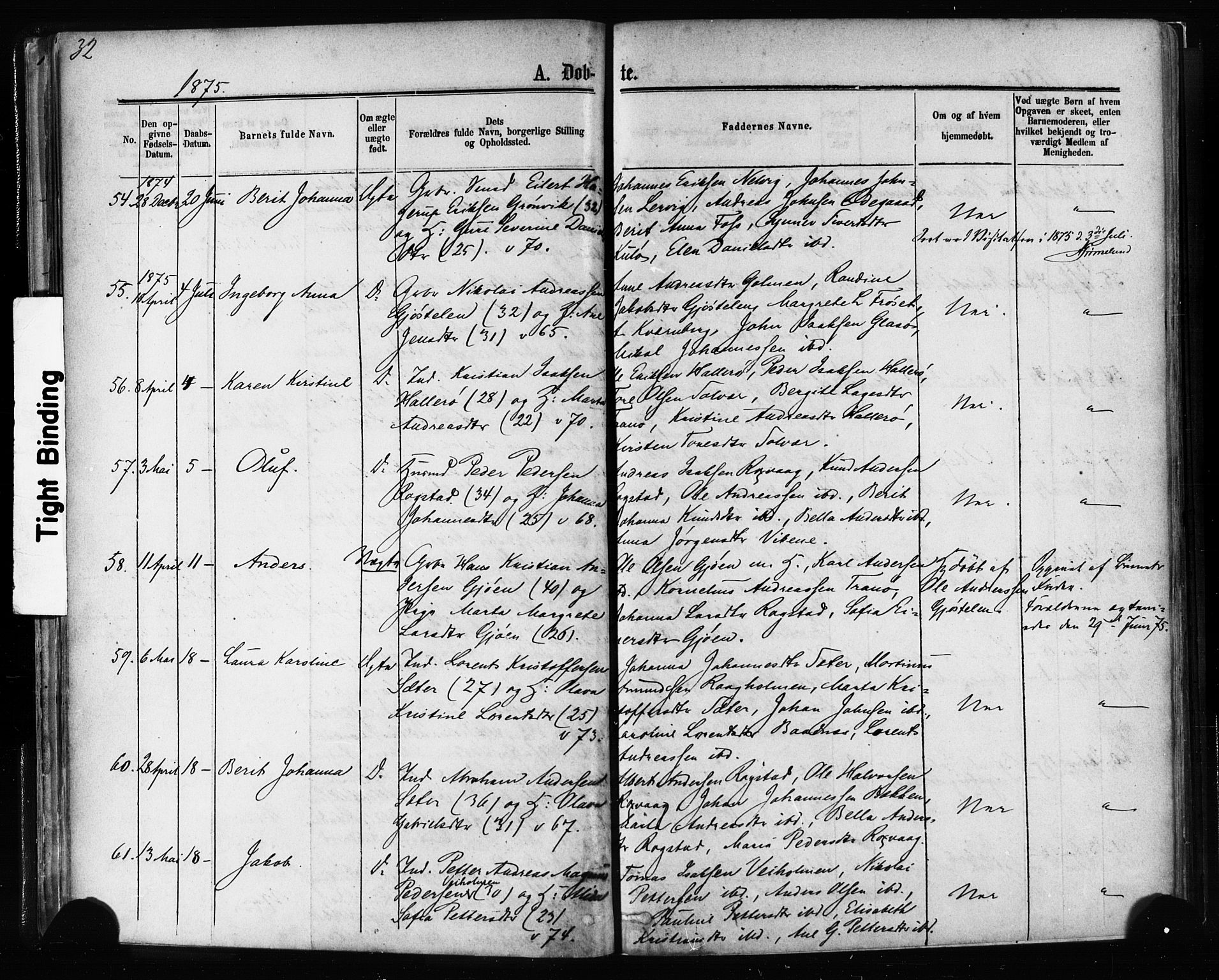 Ministerialprotokoller, klokkerbøker og fødselsregistre - Møre og Romsdal, AV/SAT-A-1454/581/L0938: Parish register (official) no. 581A06, 1873-1879, p. 32