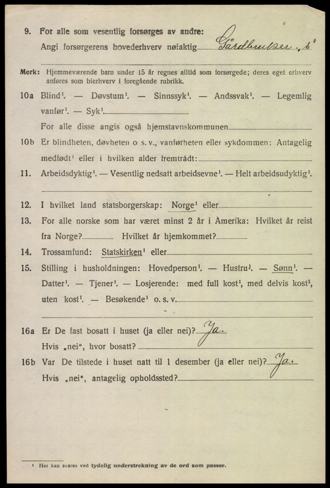 SAK, 1920 census for Sør-Audnedal, 1920, p. 2720