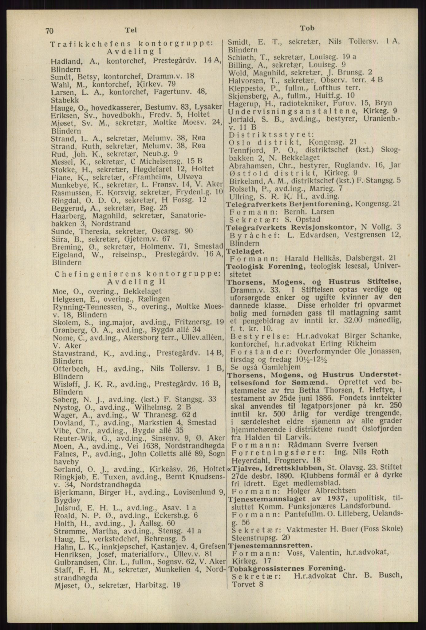 Kristiania/Oslo adressebok, PUBL/-, 1939, p. 70