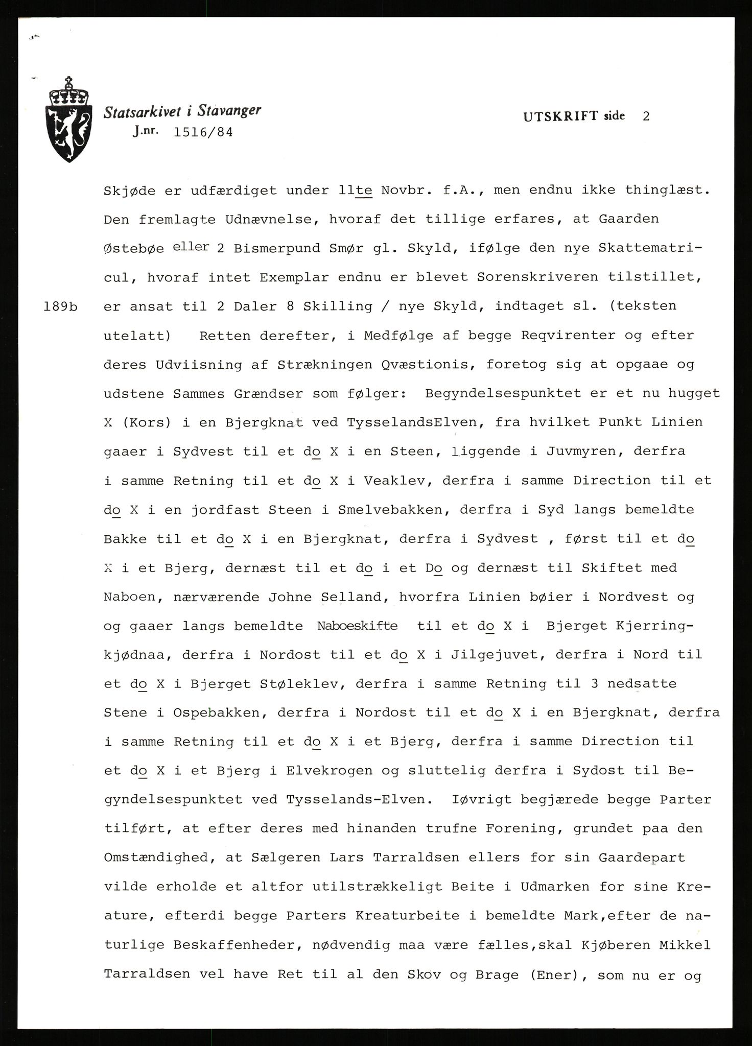 Statsarkivet i Stavanger, AV/SAST-A-101971/03/Y/Yj/L0098: Avskrifter sortert etter gårdsnavn: Øigrei - Østeinstad, 1750-1930, p. 620