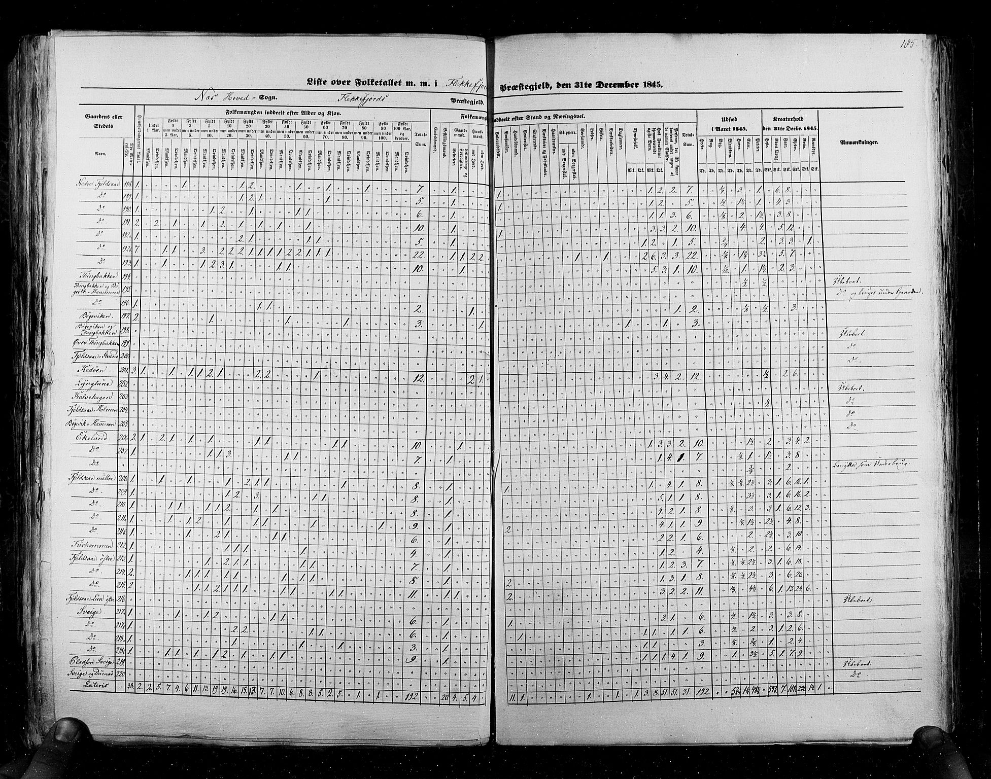 RA, Census 1845, vol. 6: Lister og Mandal amt og Stavanger amt, 1845, p. 185