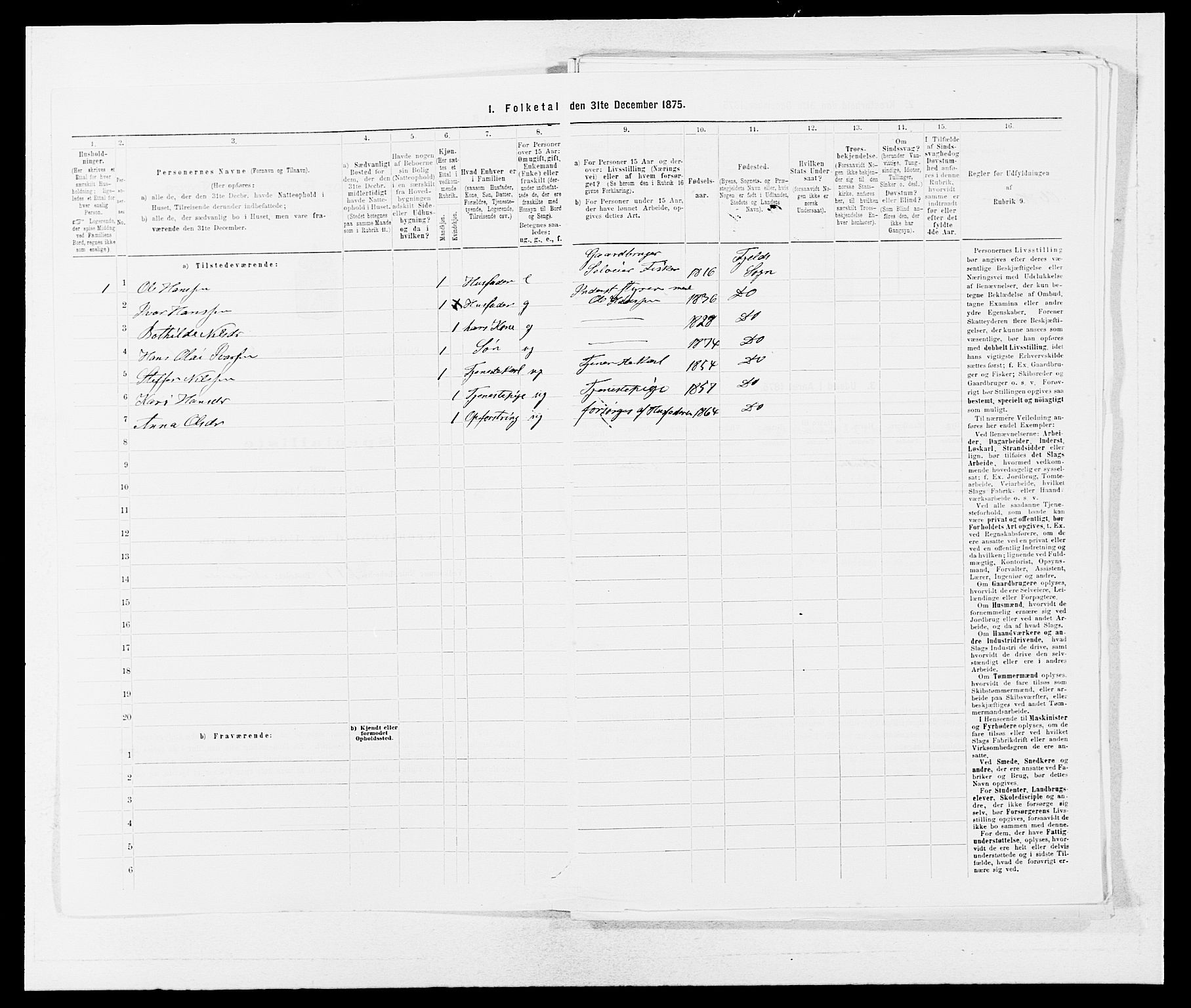 SAB, 1875 census for 1246P Fjell, 1875, p. 427