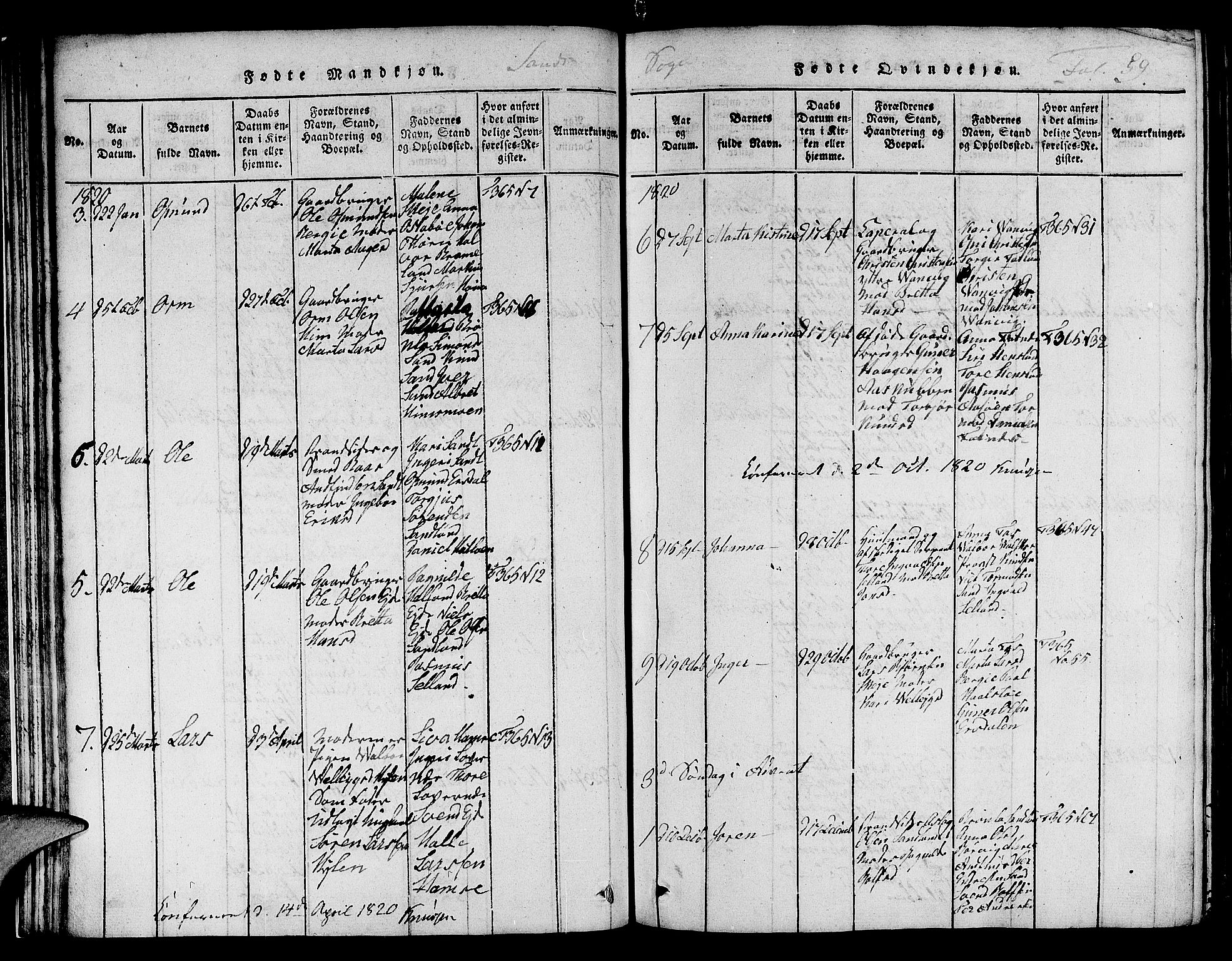 Jelsa sokneprestkontor, SAST/A-101842/01/V: Parish register (copy) no. B 1 /2, 1816-1828, p. 59
