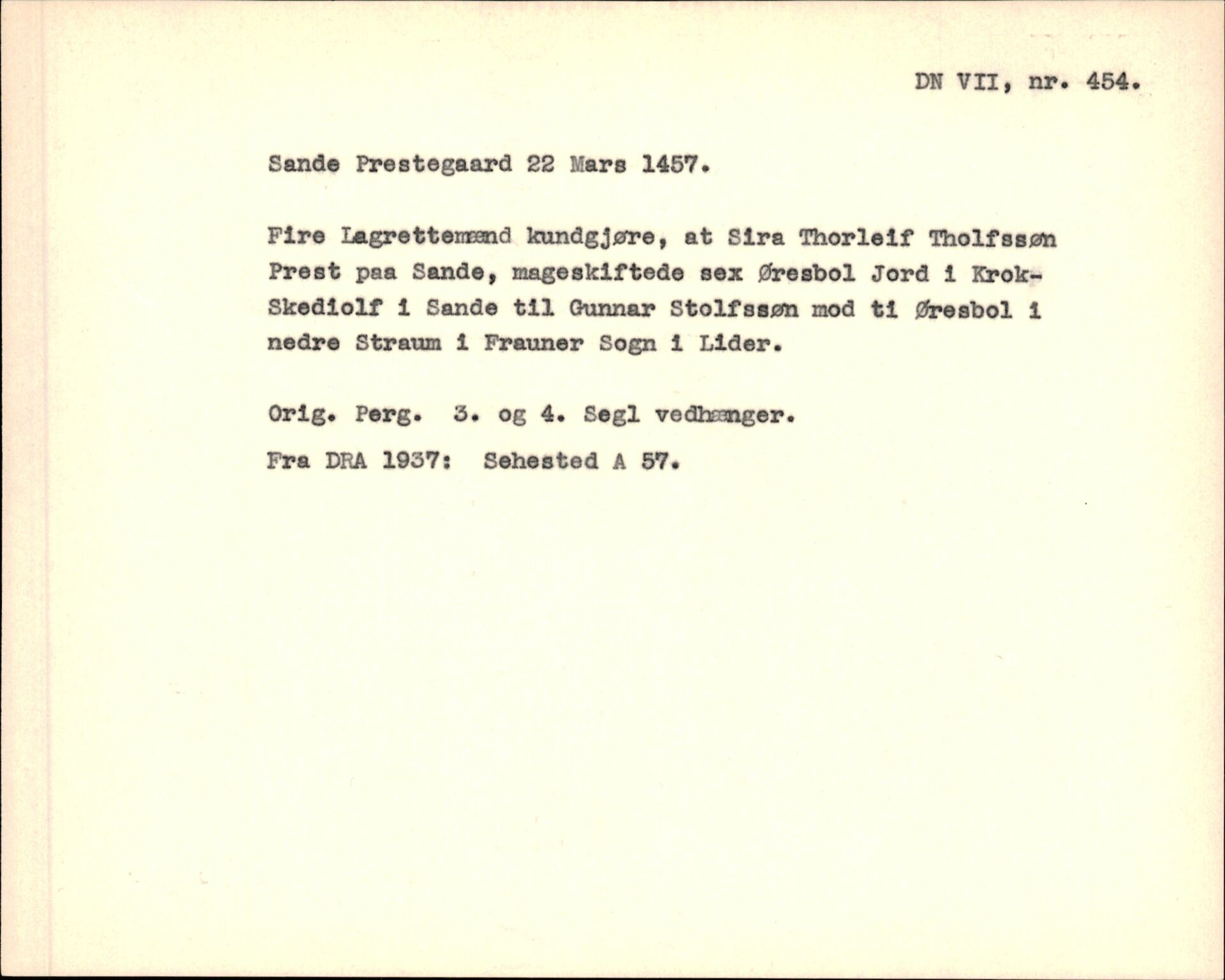 Riksarkivets diplomsamling, AV/RA-EA-5965/F35/F35f/L0001: Regestsedler: Diplomer fra DRA 1937 og 1996, p. 339