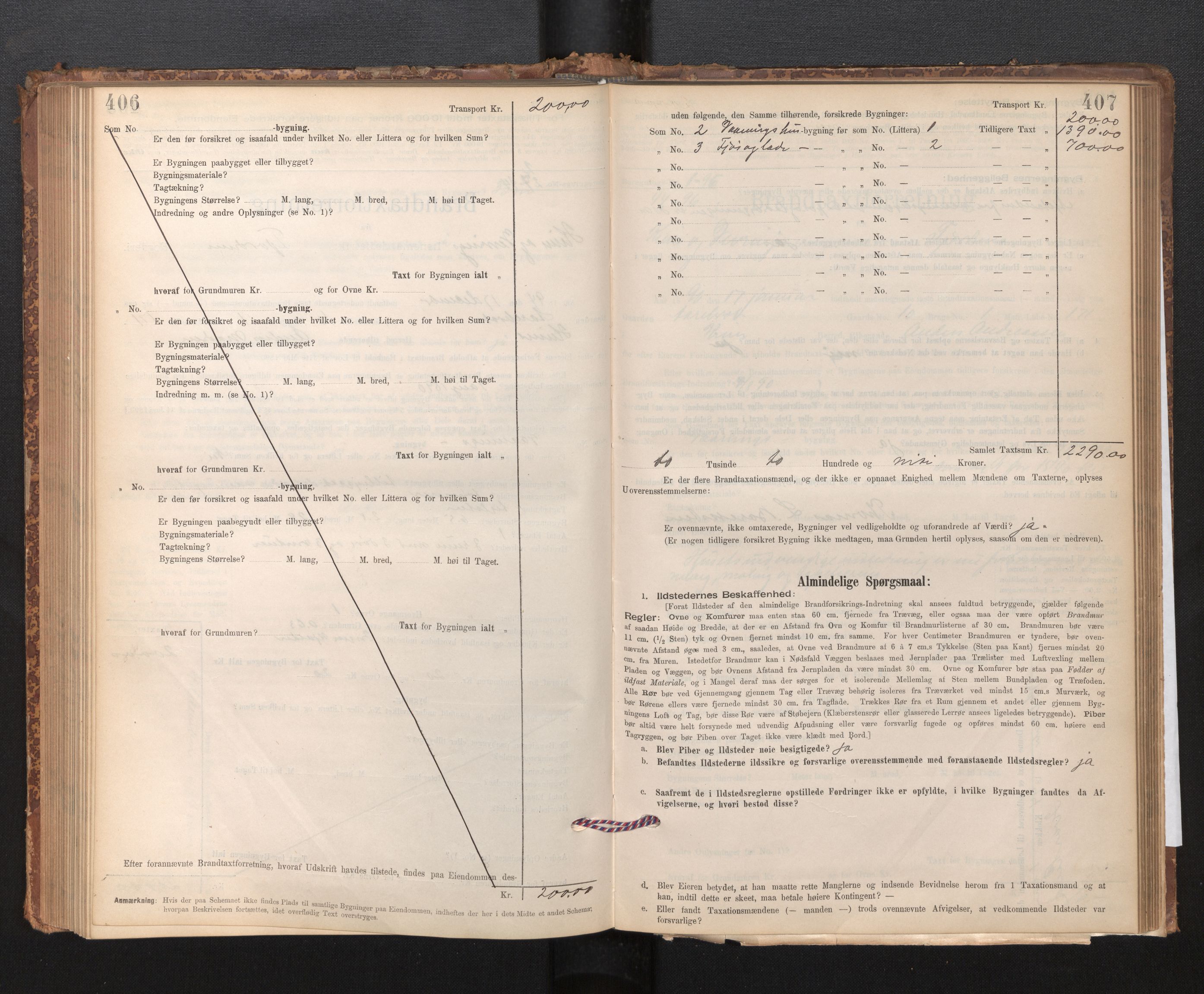 Lensmannen i Kinn, AV/SAB-A-28801/0012/L0004f: Branntakstprotokoll, skjematakst, 1894-1911, p. 406-407