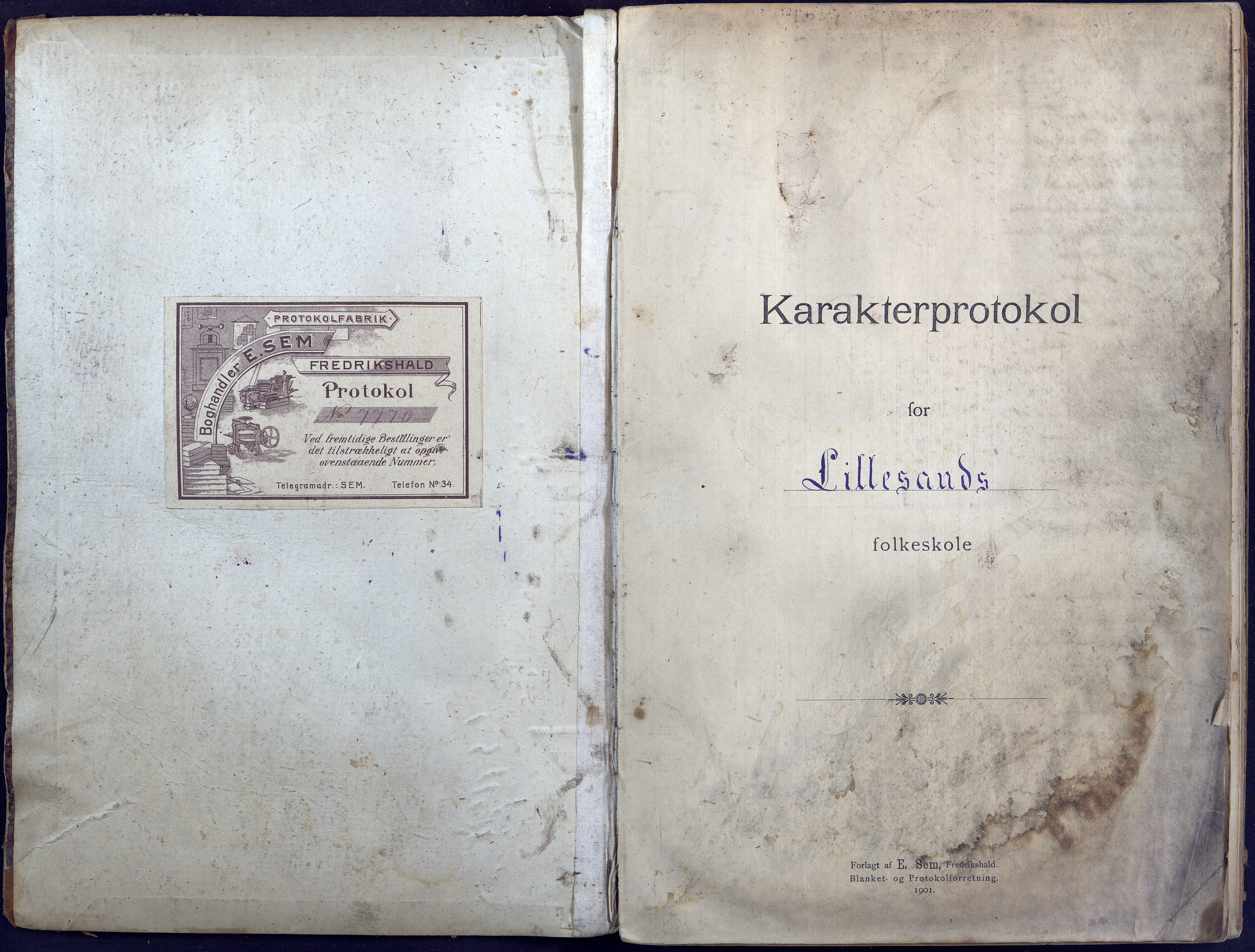 Lillesand kommune, AAKS/KA0926-PK/2/03/L0004: Folkeskolen - Karakterprotokoll , 1907-1917