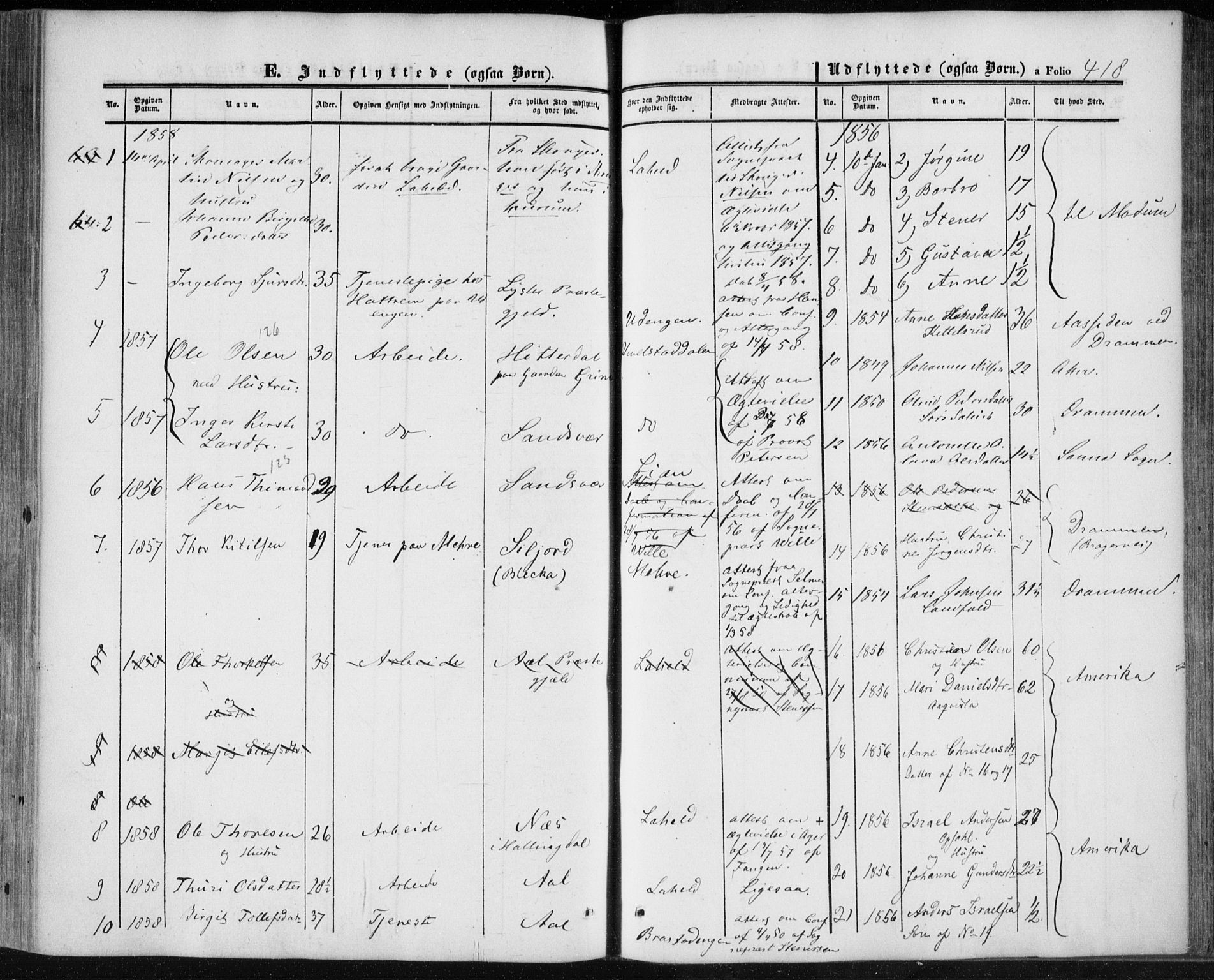 Lier kirkebøker, SAKO/A-230/F/Fa/L0012: Parish register (official) no. I 12, 1854-1864, p. 418