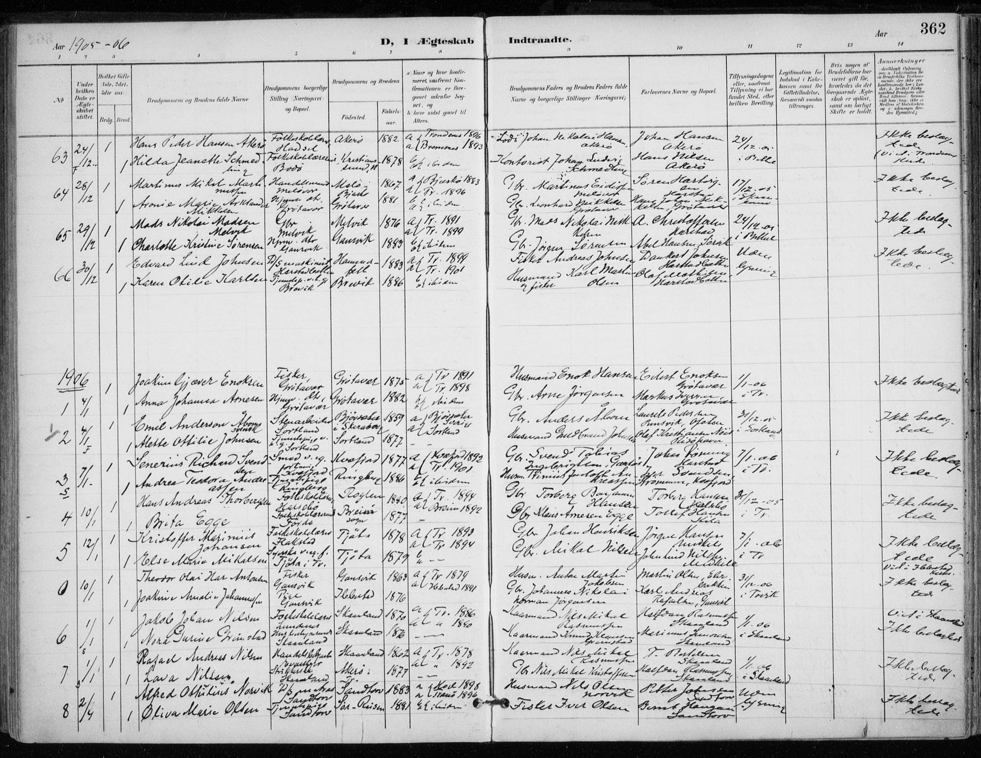 Trondenes sokneprestkontor, SATØ/S-1319/H/Ha/L0017kirke: Parish register (official) no. 17, 1899-1908, p. 362