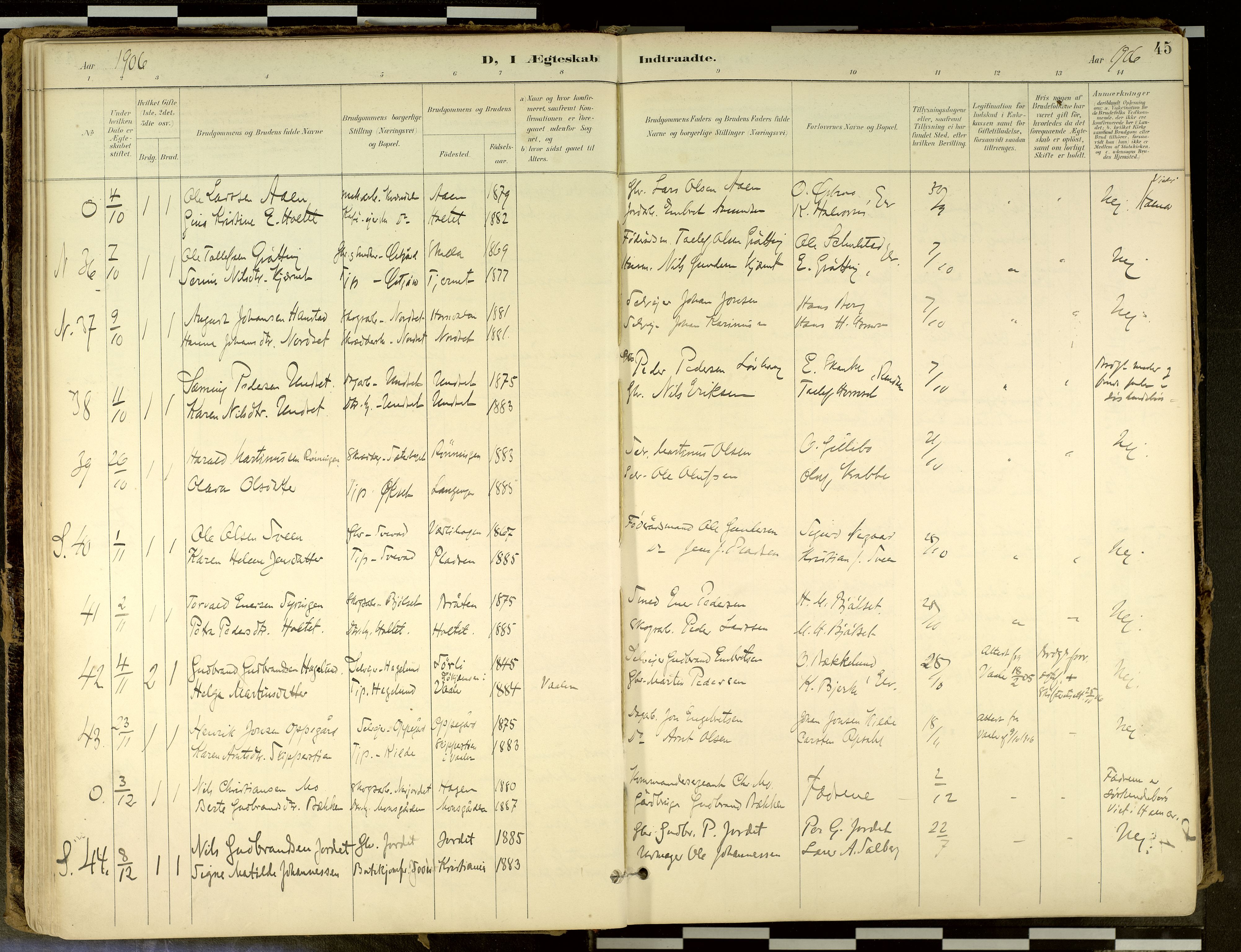 Elverum prestekontor, AV/SAH-PREST-044/H/Ha/Haa/L0018: Parish register (official) no. 18, 1894-1914, p. 45