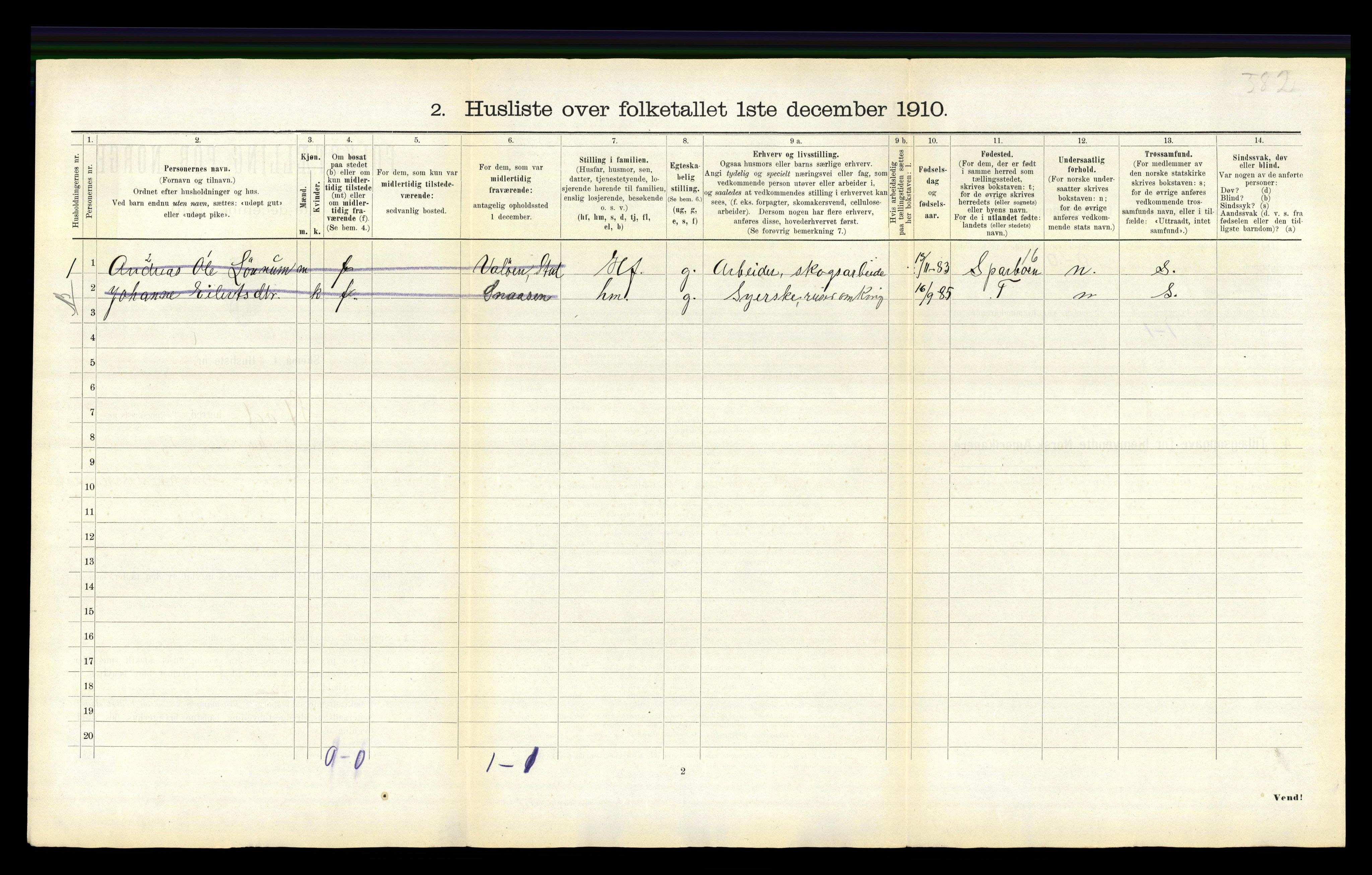 RA, 1910 census for Stod, 1910, p. 154