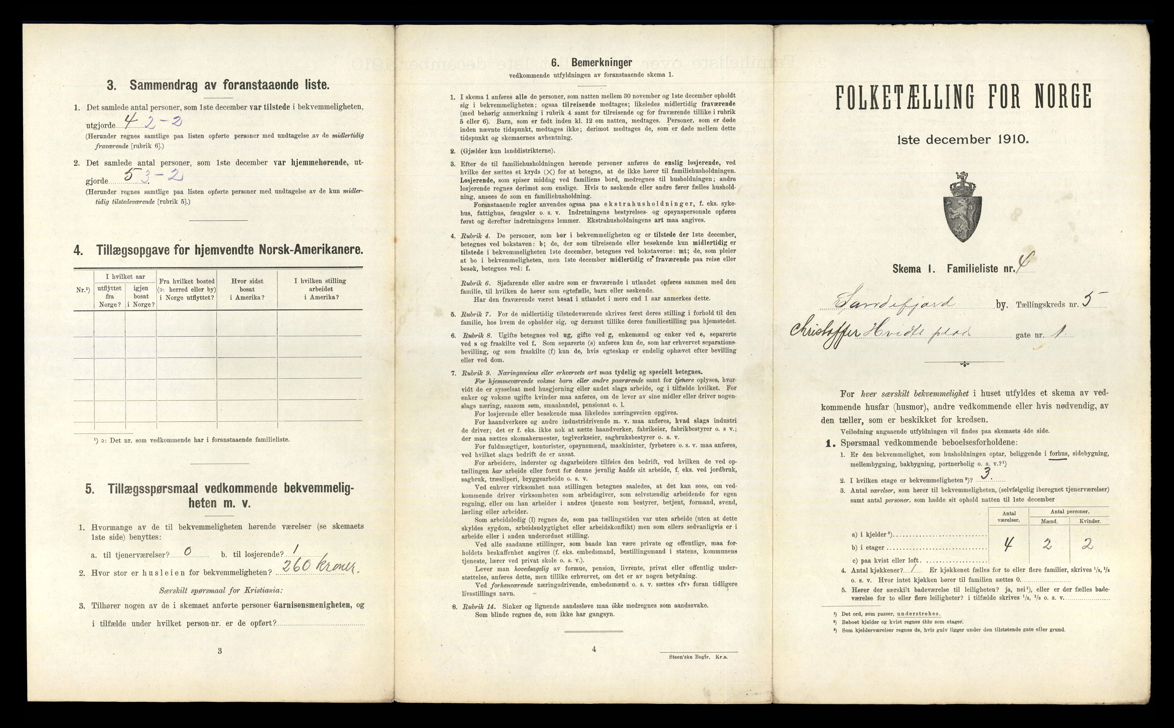 RA, 1910 census for Sandefjord, 1910, p. 1316