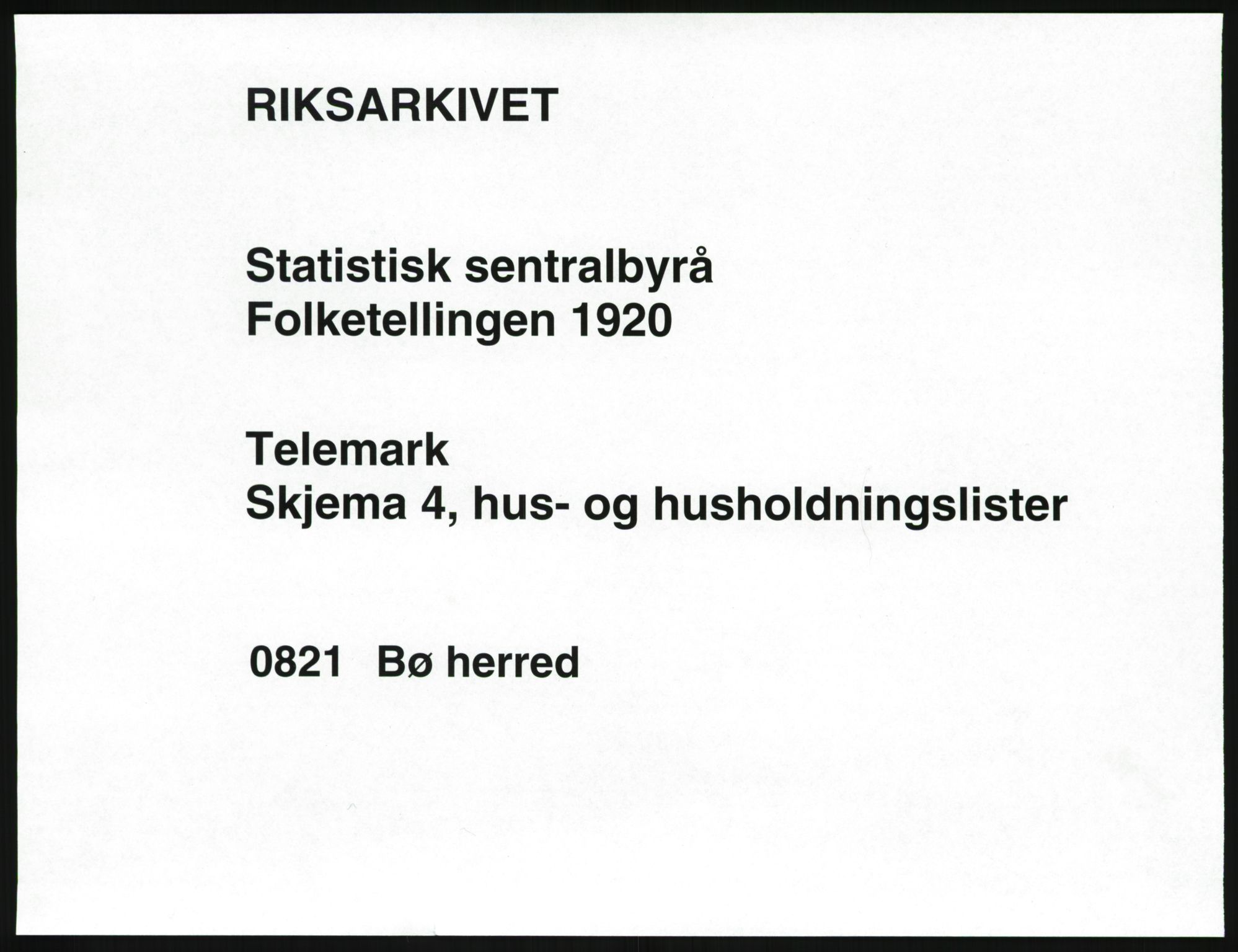 SAKO, 1920 census for Bø (Telemark), 1920, p. 38