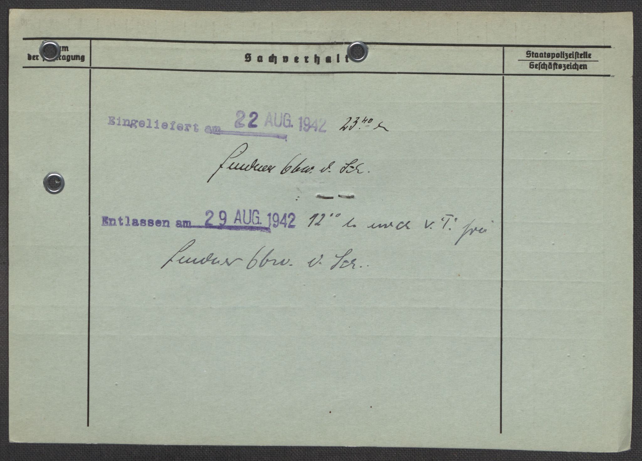 Befehlshaber der Sicherheitspolizei und des SD, AV/RA-RAFA-5969/E/Ea/Eaa/L0005: Register over norske fanger i Møllergata 19: Hø-Kj, 1940-1945, p. 1388